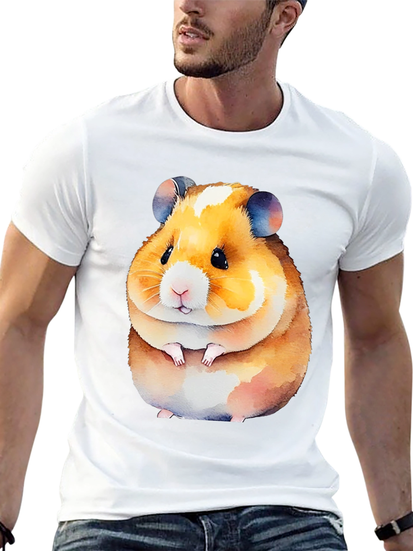 Cute Hamster Graphic Tee - Black Unisex Shirt