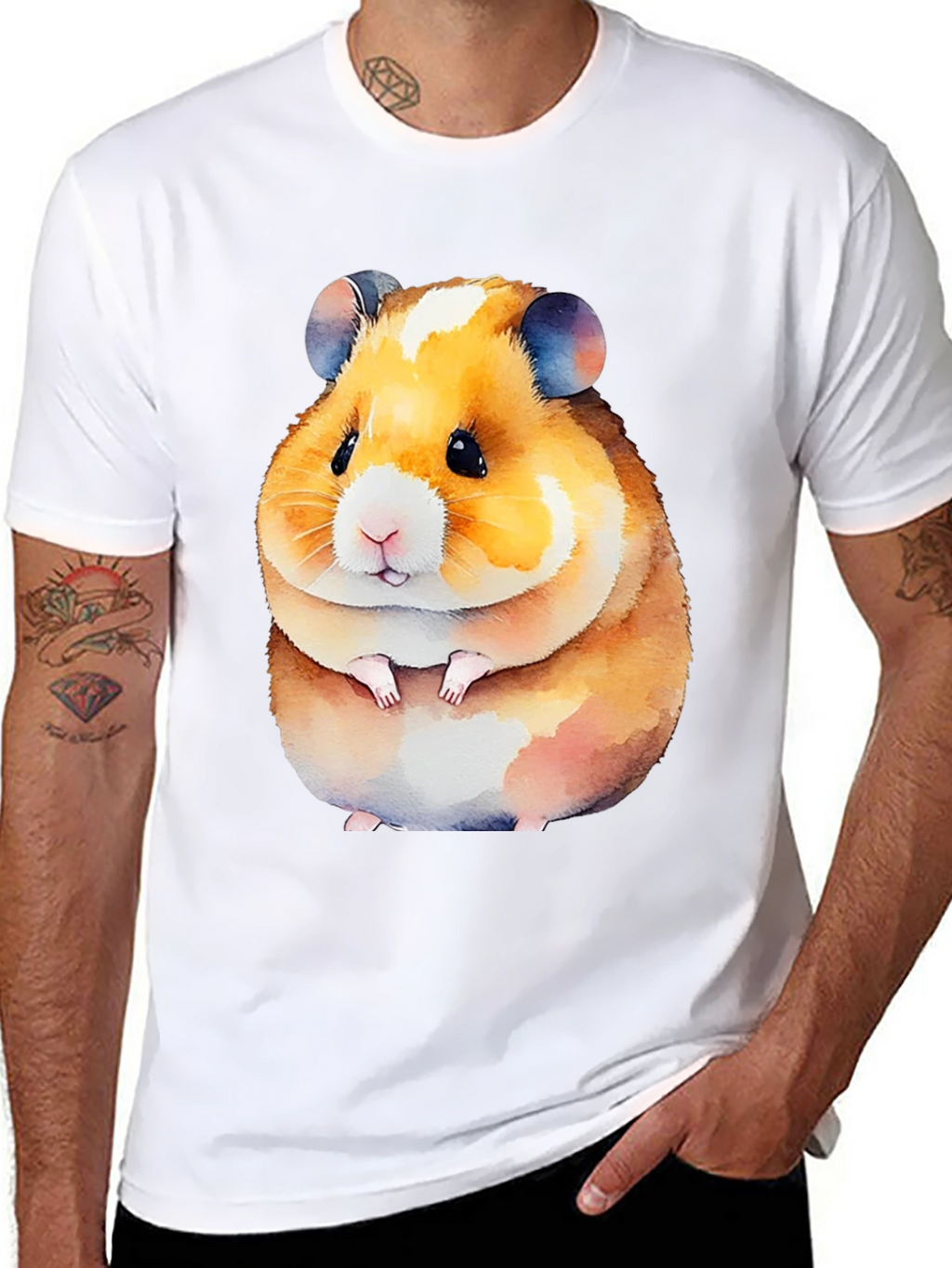 Cute Hamster Graphic Tee - Black Unisex Shirt