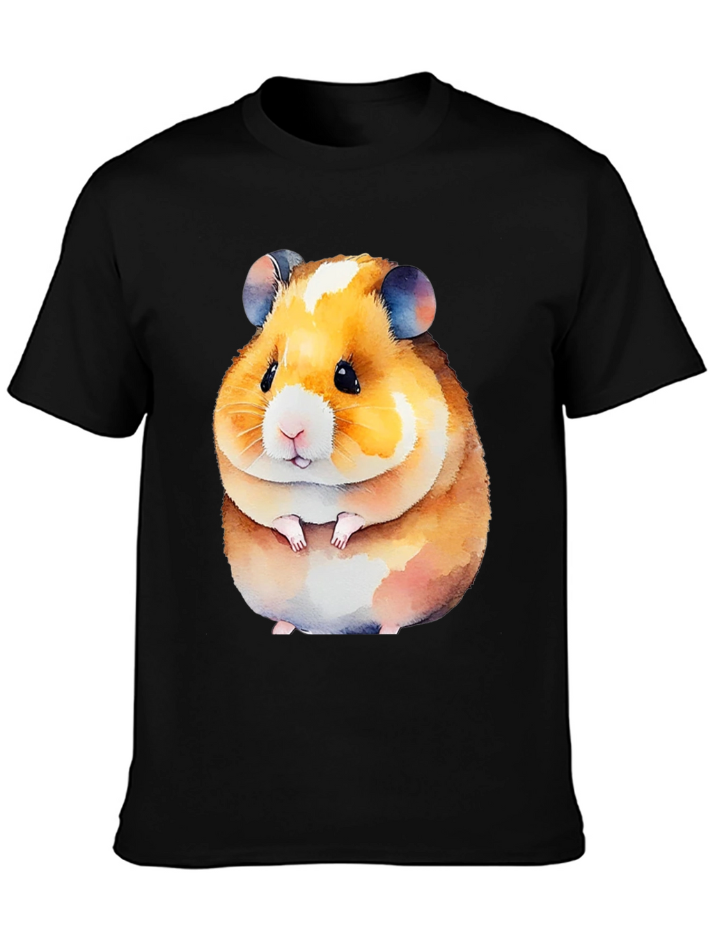 Cute Hamster Graphic Tee - Black Unisex Shirt