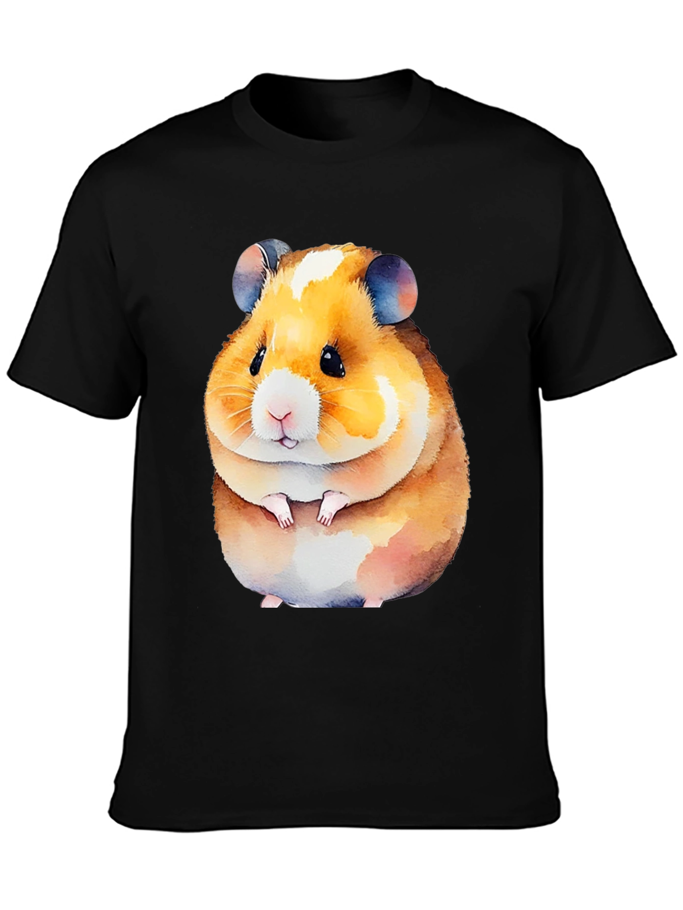 Cute Hamster Graphic Tee - Black Unisex Shirt