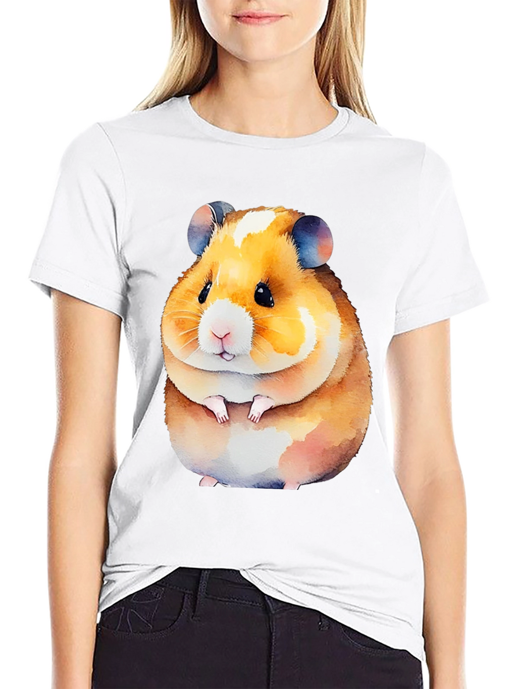 Cute Hamster Graphic Tee - Black Unisex Shirt