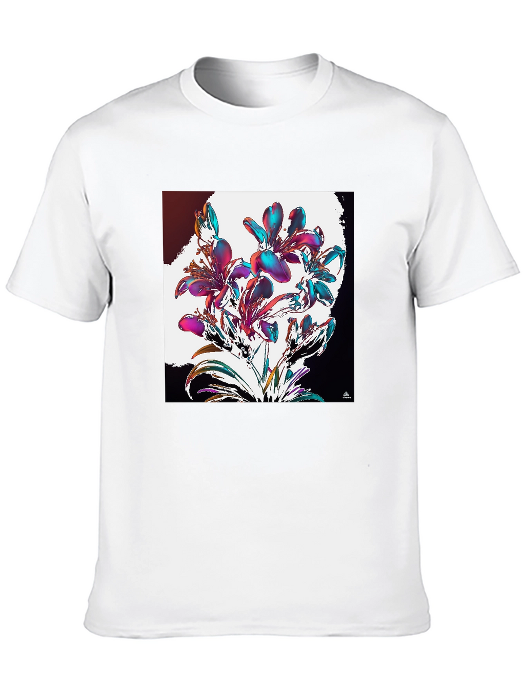 Floral Abstract Graphic Black T-Shirt