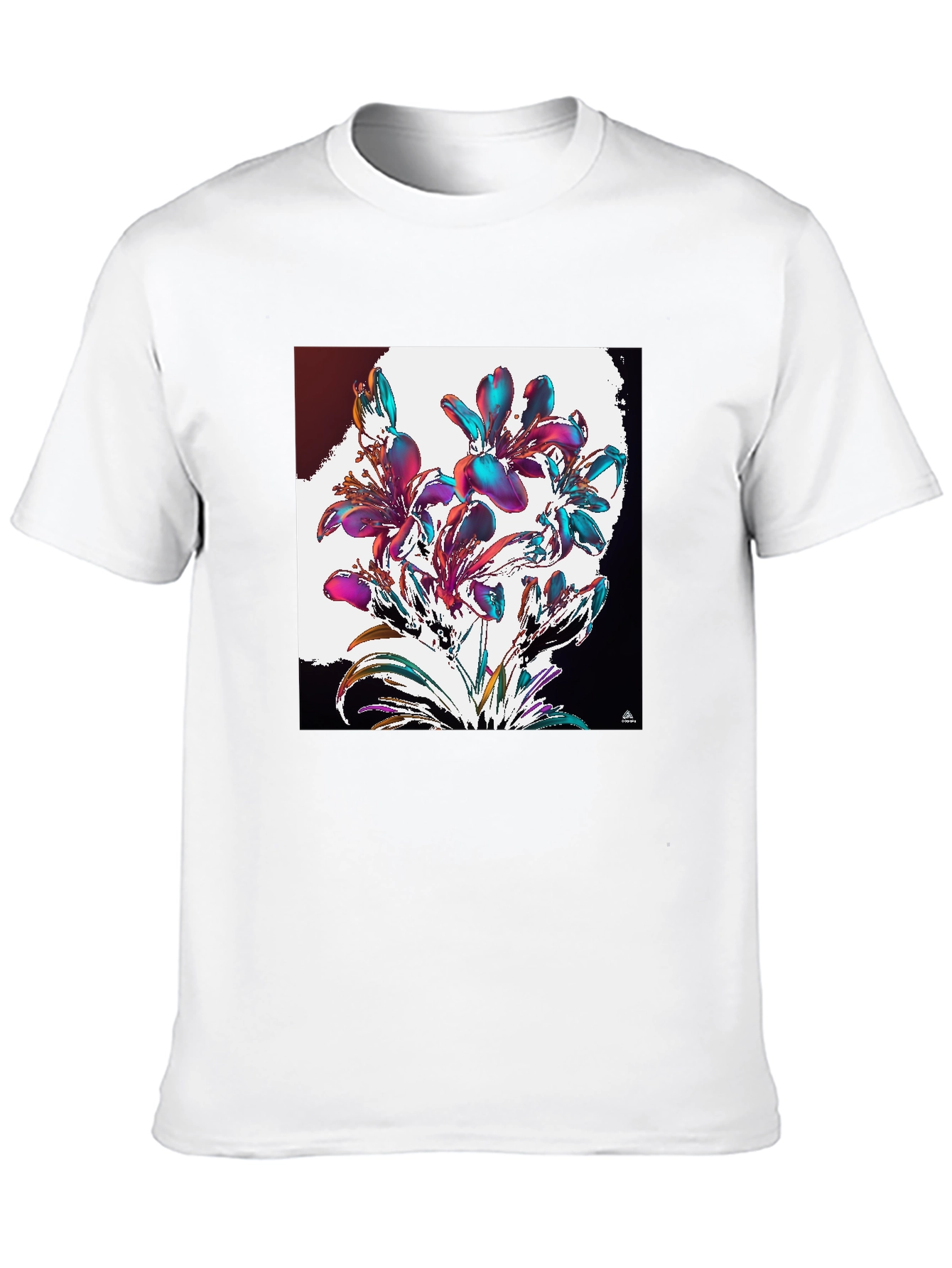 Floral Abstract Graphic Black T-Shirt