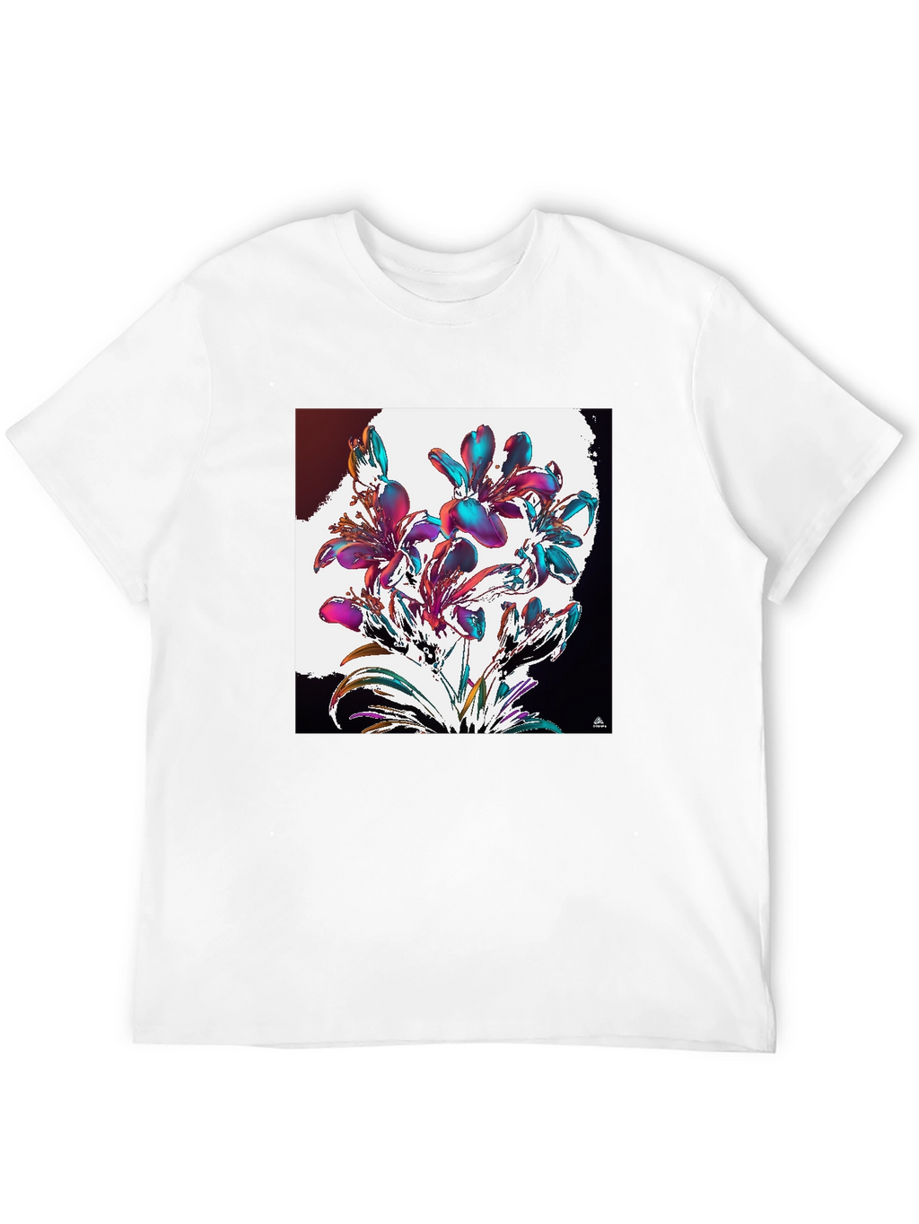 Floral Abstract Graphic Black T-Shirt