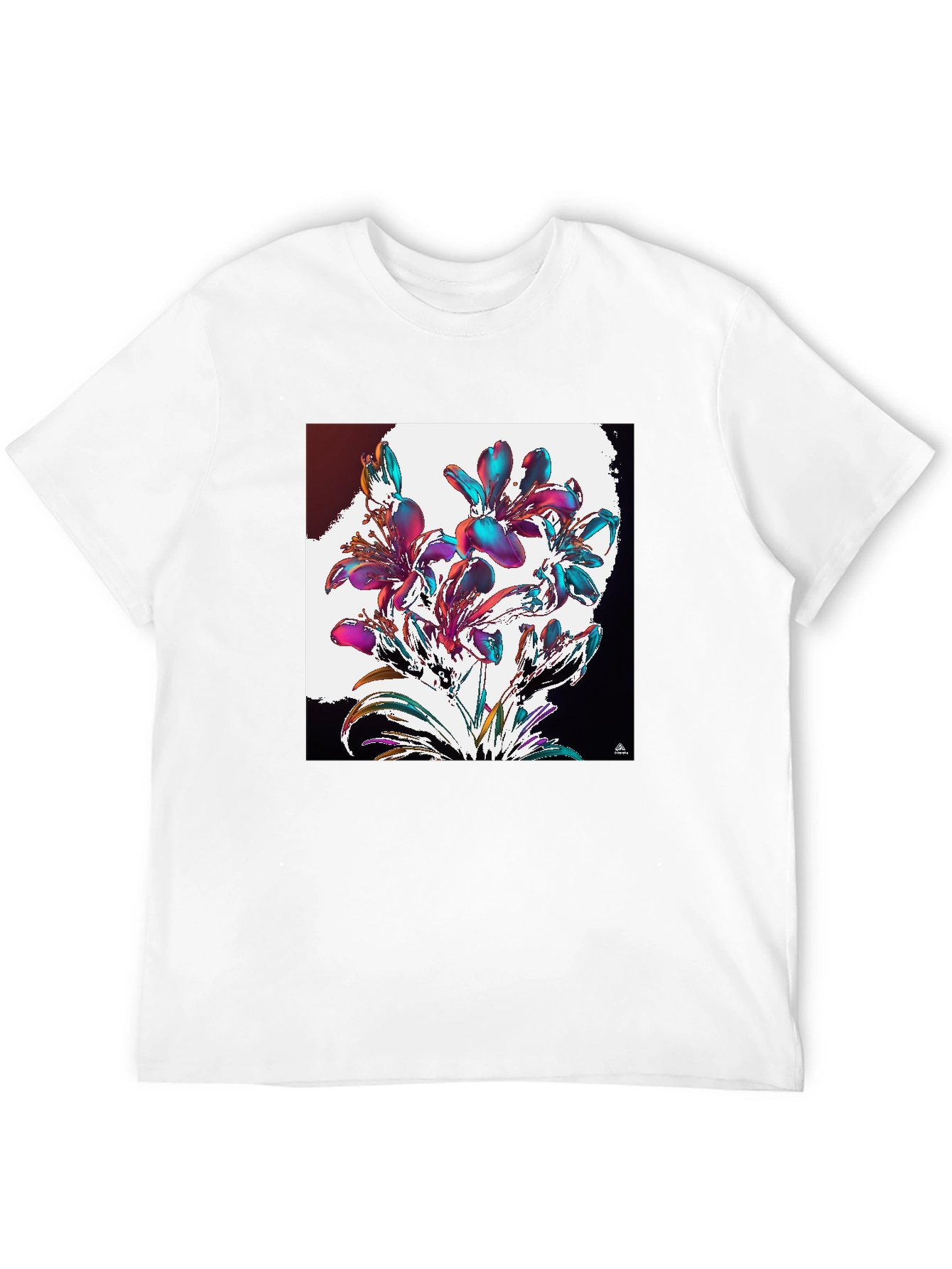 Floral Abstract Graphic Black T-Shirt