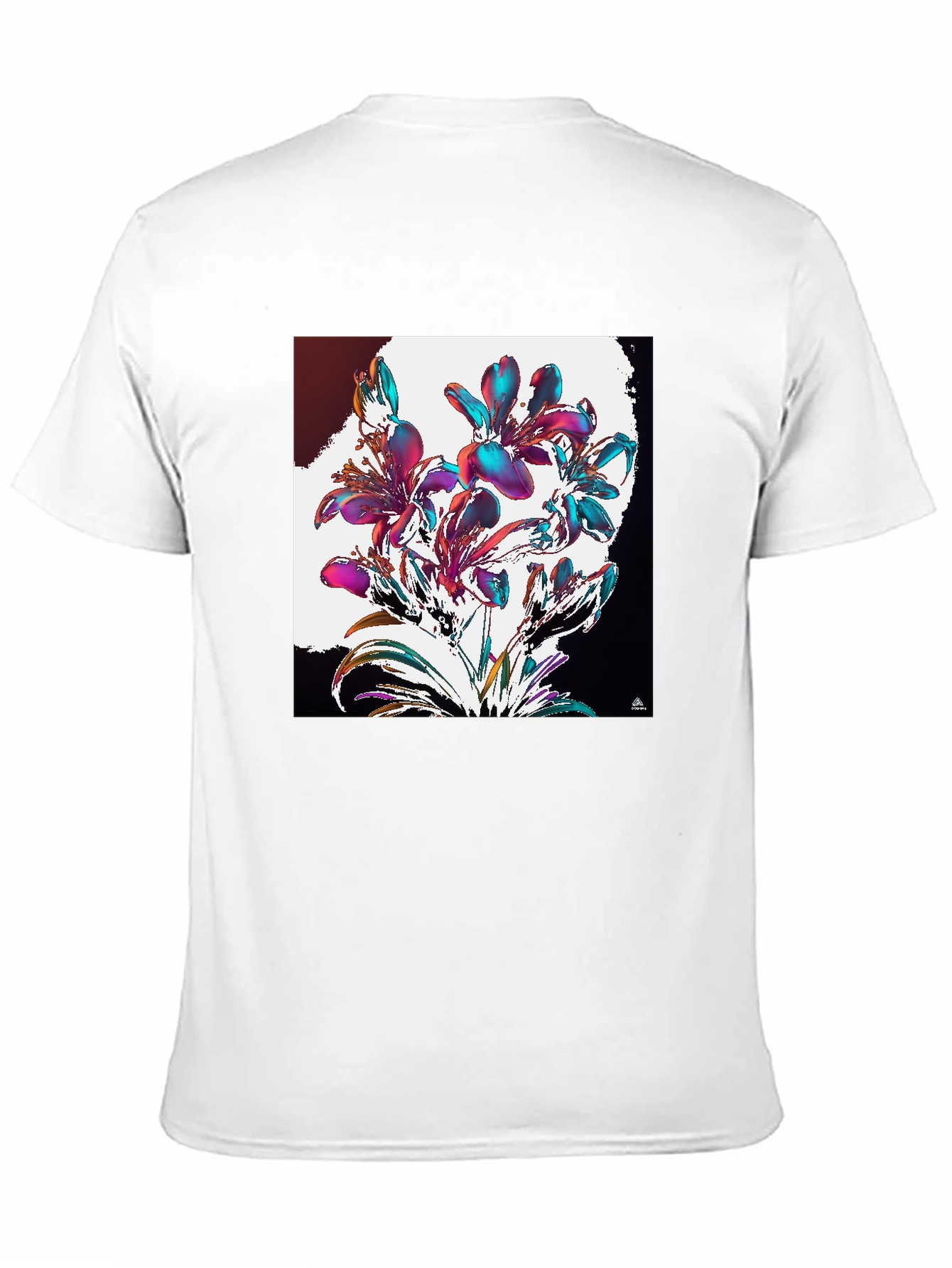Floral Abstract Graphic Black T-Shirt