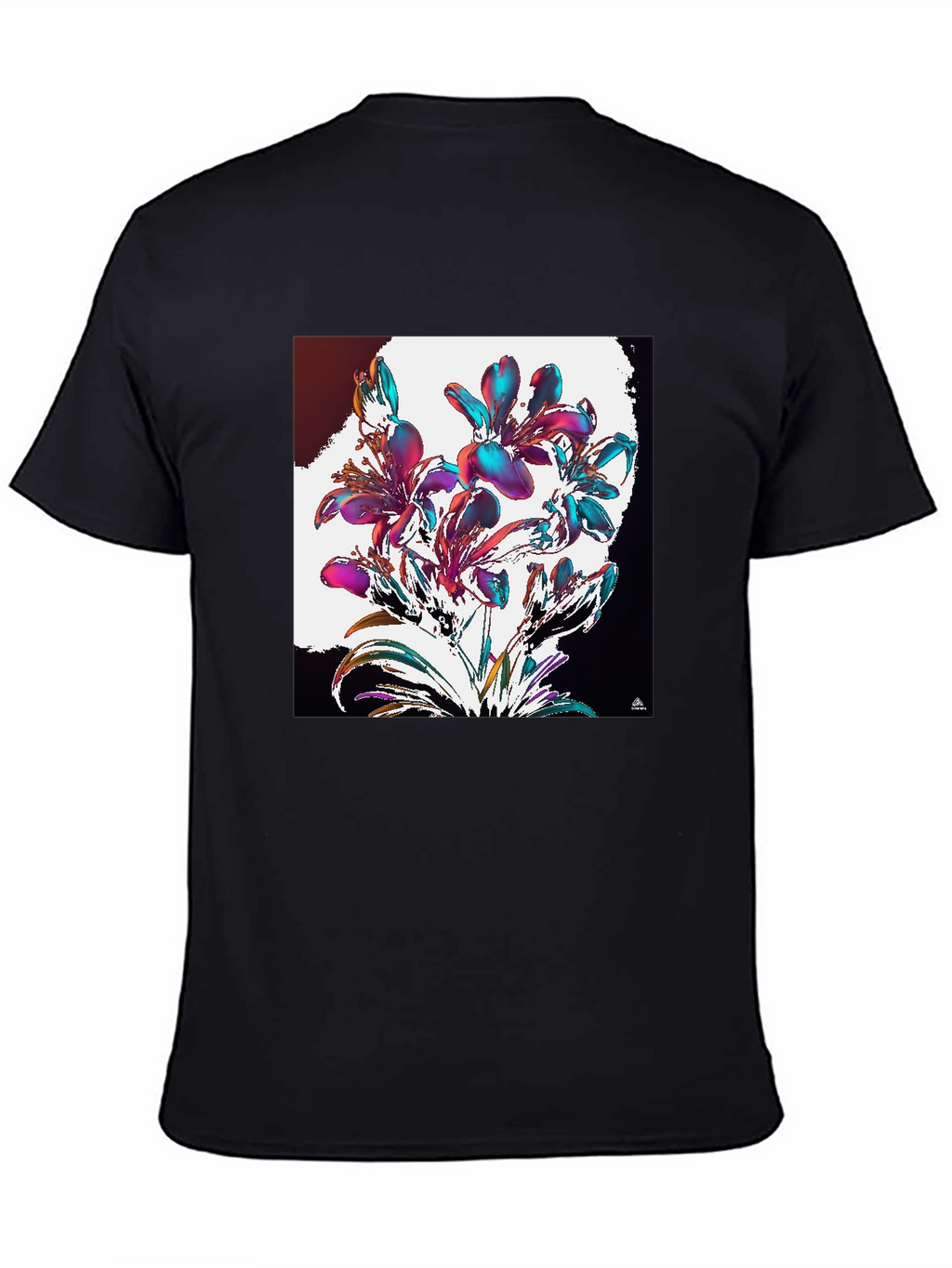 Floral Abstract Graphic Black T-Shirt