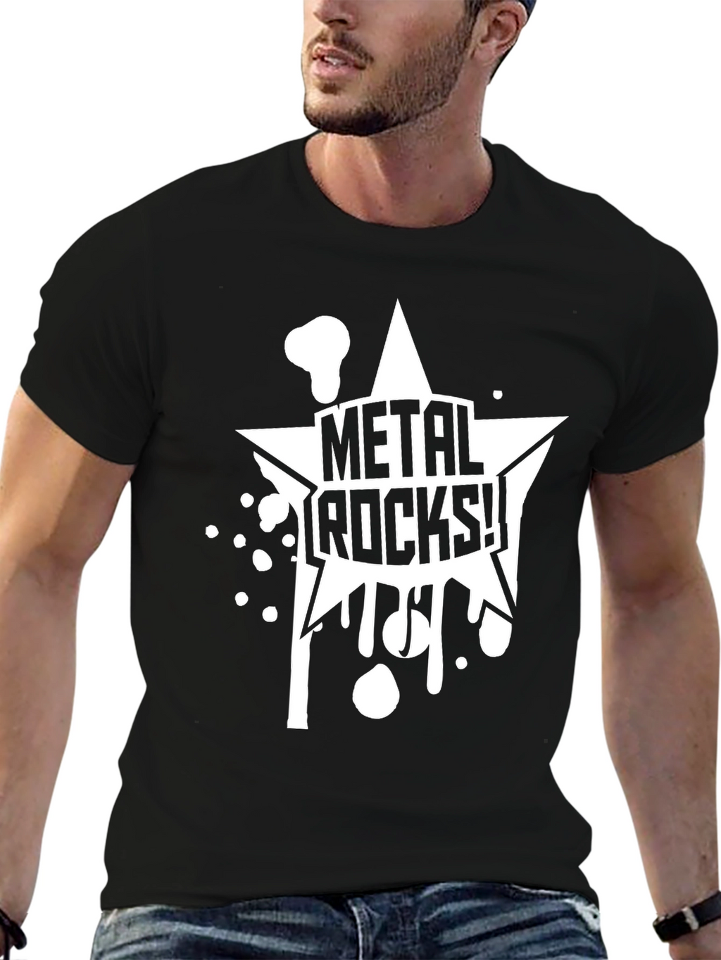 Metal Rocks! Black Graphic T-Shirt