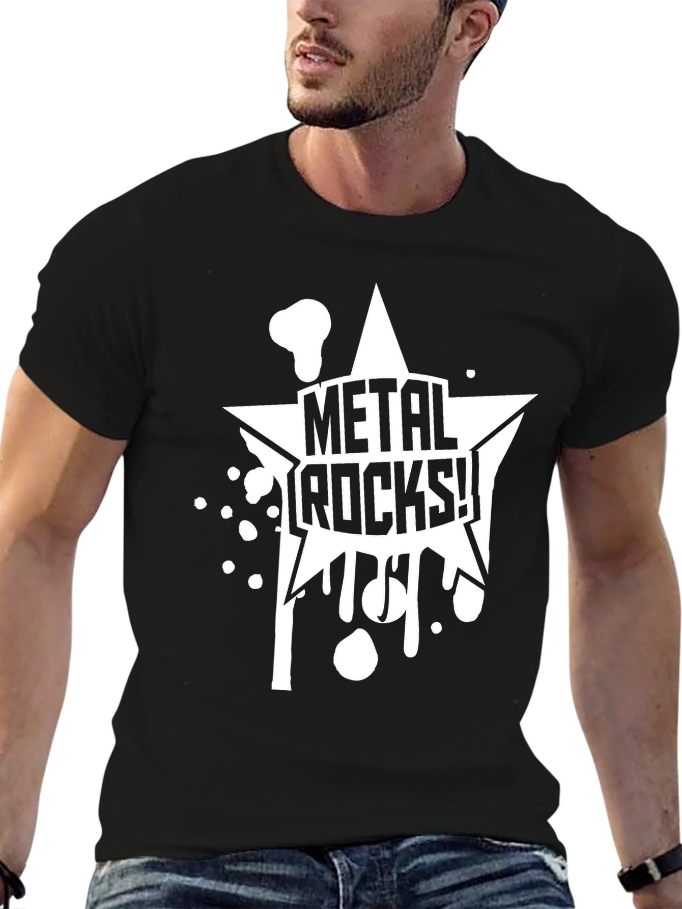 Metal Rocks! Black Graphic T-Shirt