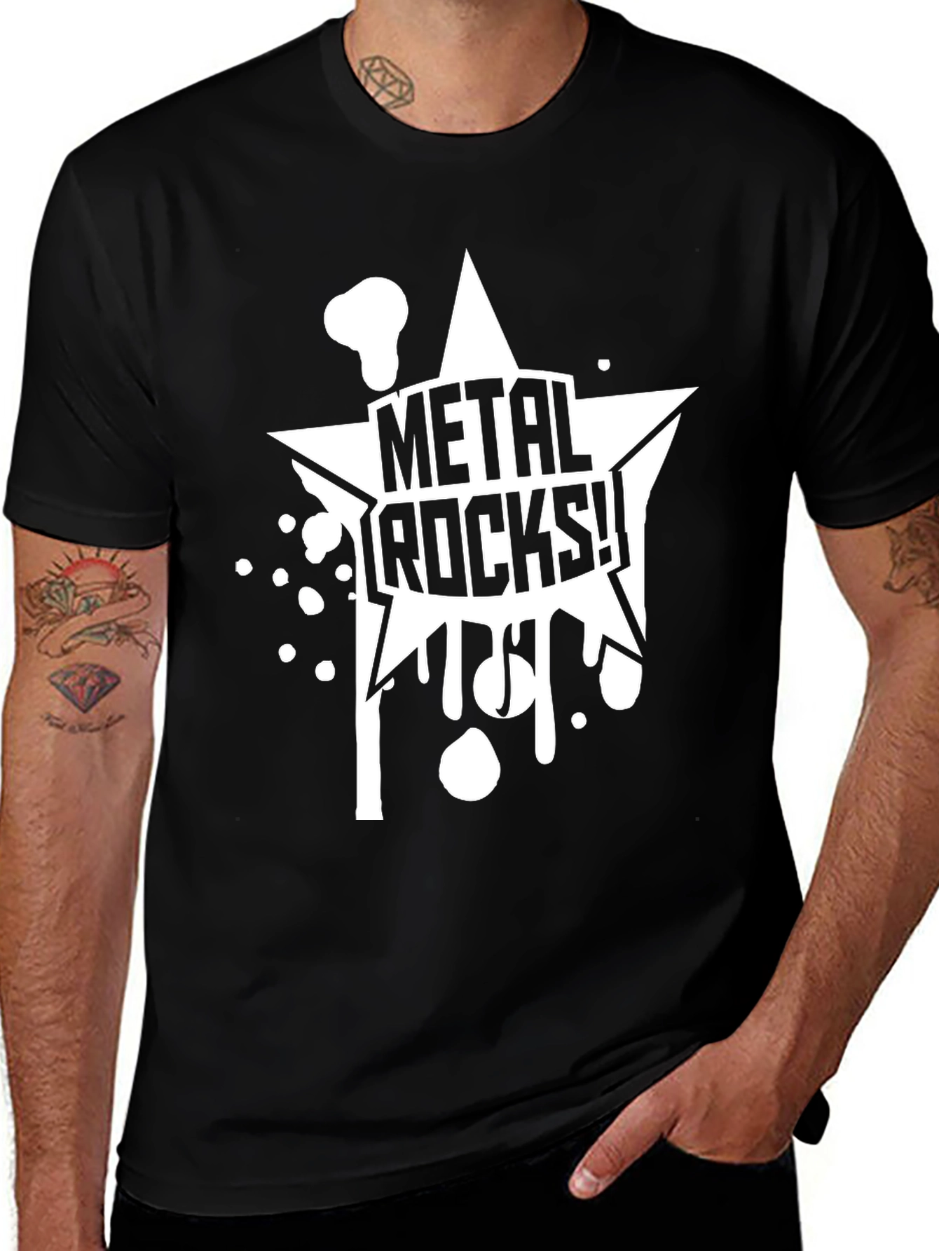 Metal Rocks! Black Graphic T-Shirt