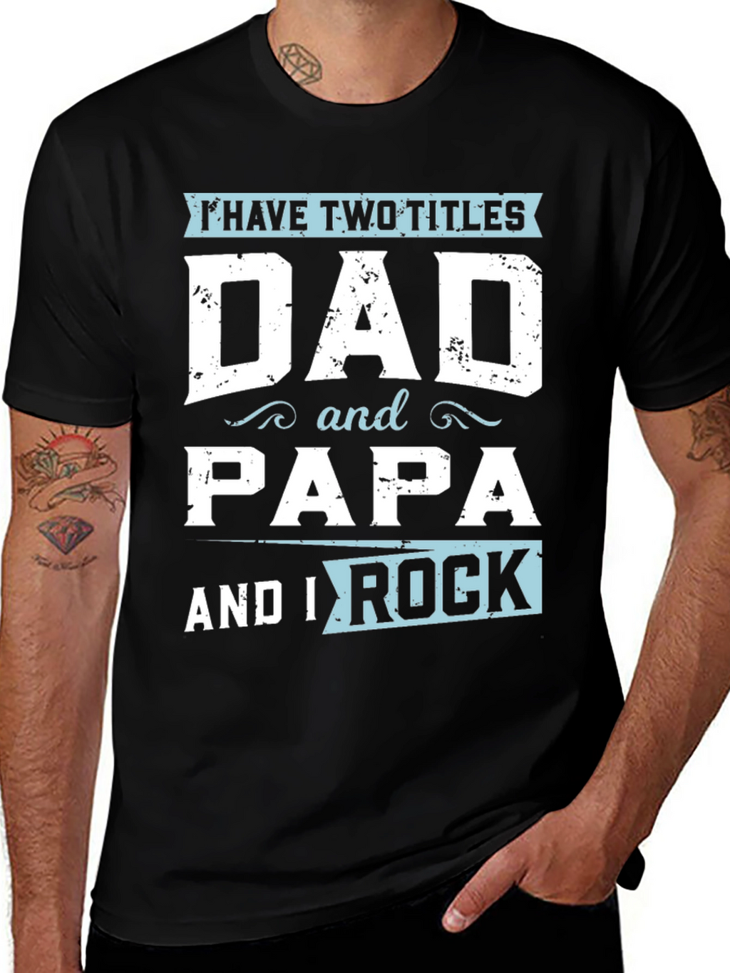Dad and Papa T-Shirt - I Rock!