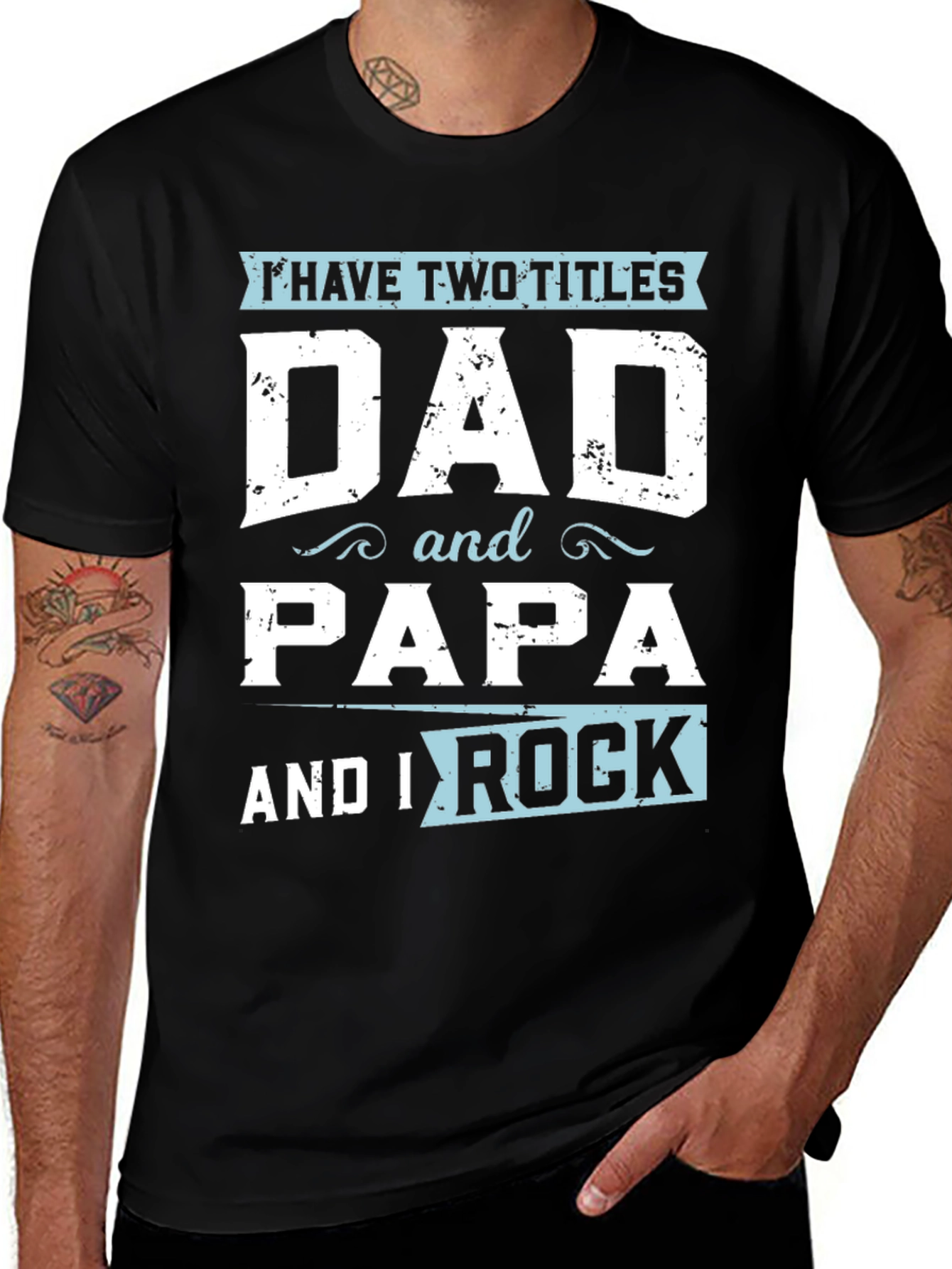 Dad and Papa T-Shirt - I Rock!