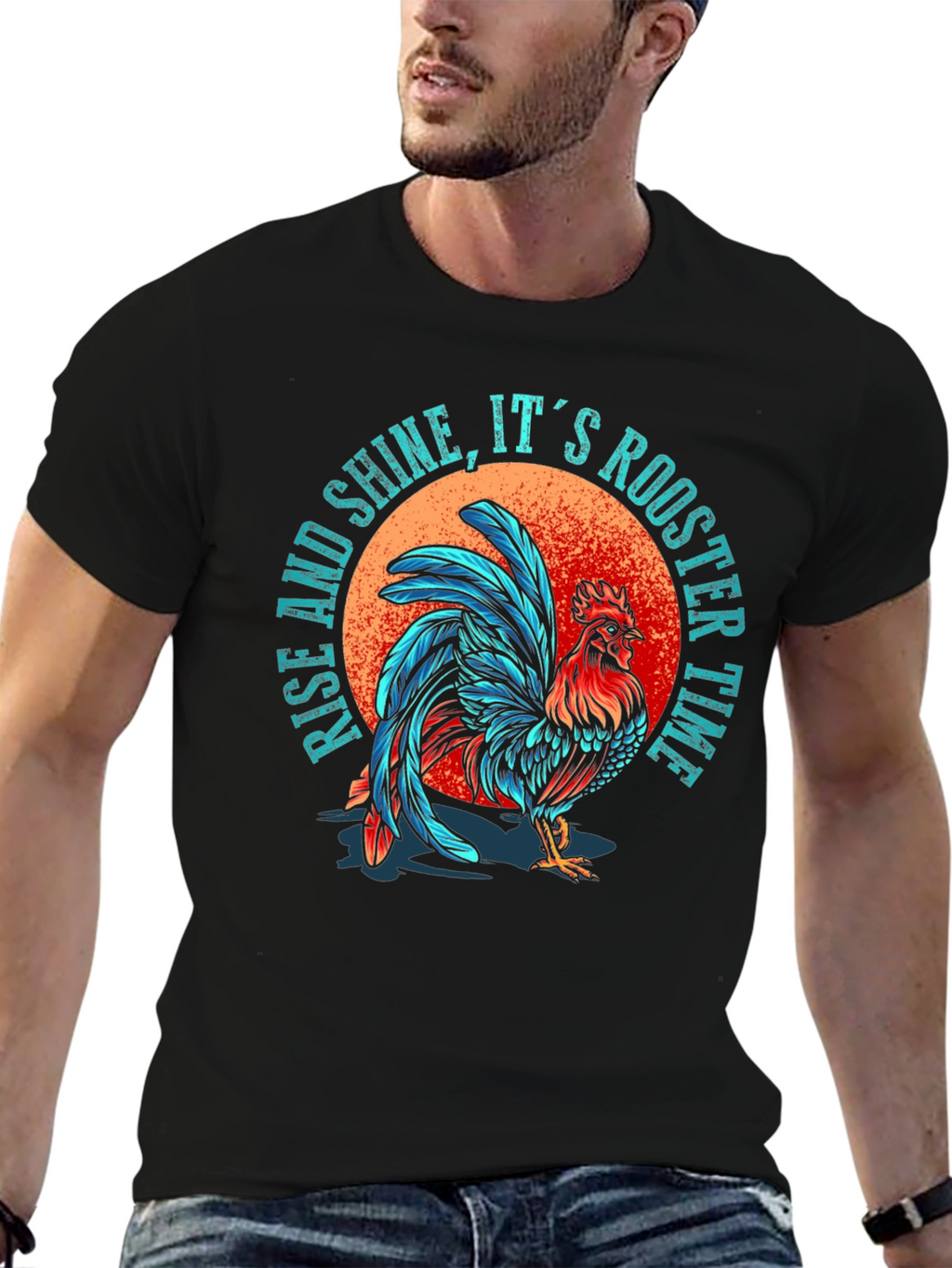 Rise & Shine Rooster T-Shirt - Farm Fresh Style!