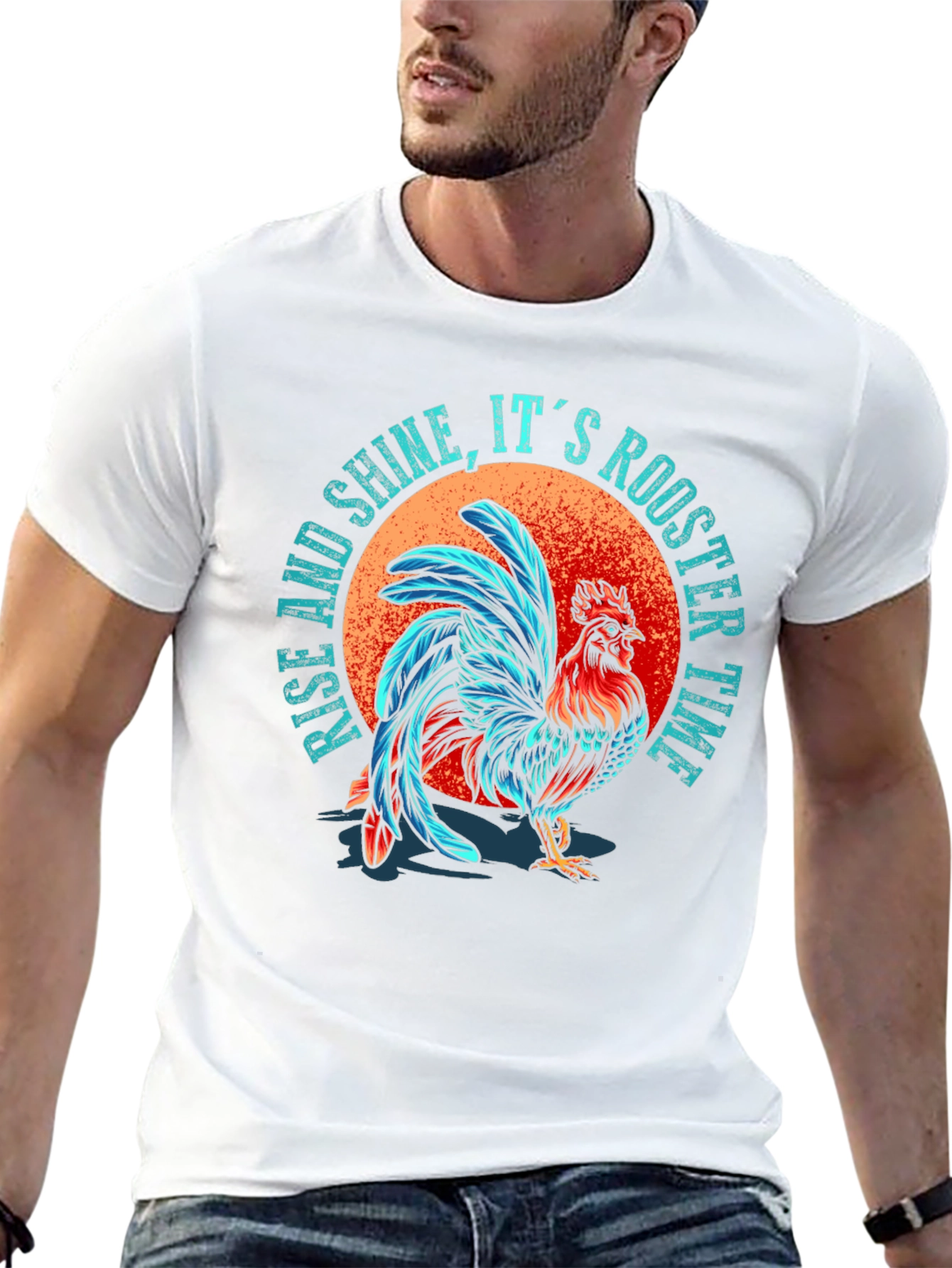Rise & Shine Rooster T-Shirt - Farm Fresh Style!