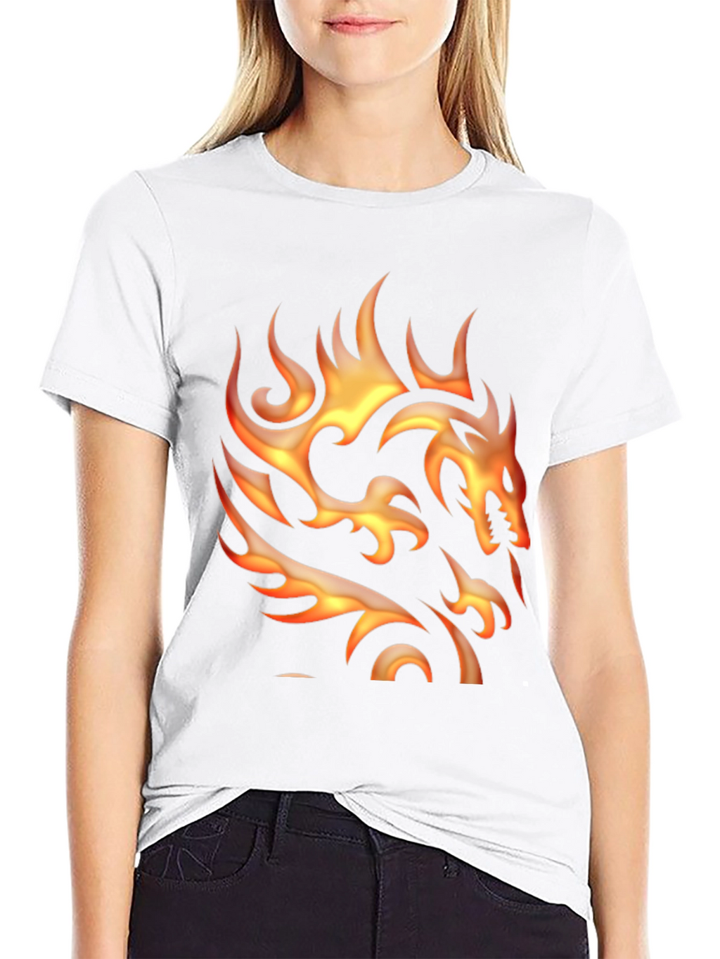 Fiery Dragon Graphic Tee - Black