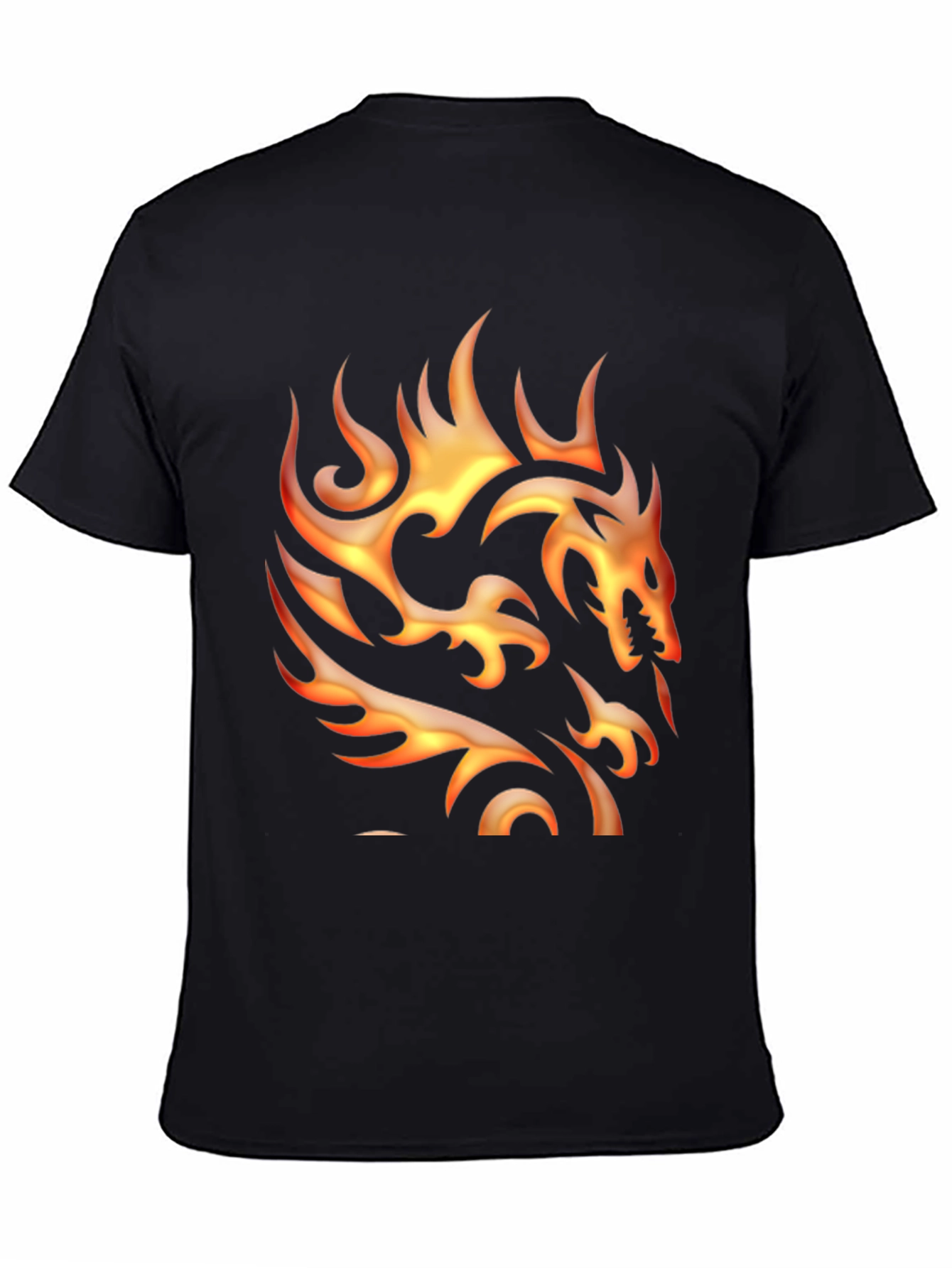 Fiery Dragon Graphic Tee - Black