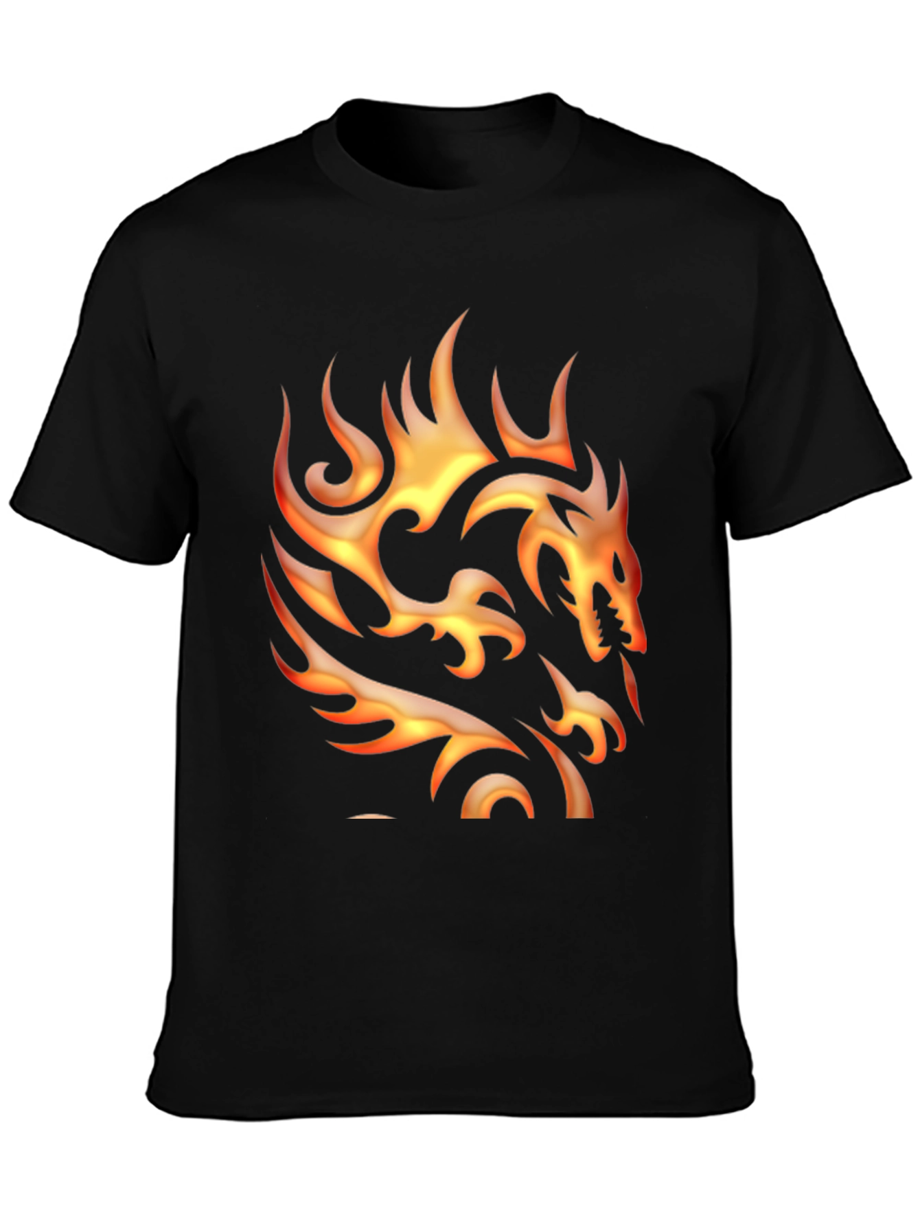 Fiery Dragon Graphic Tee - Black