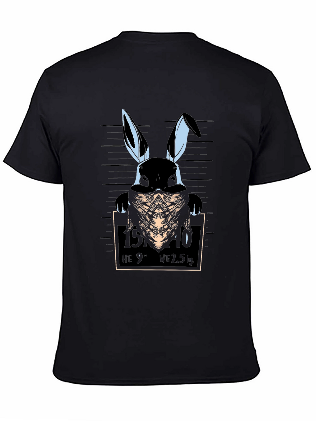 Gangster Rabbit Mugshot T-Shirt - Black