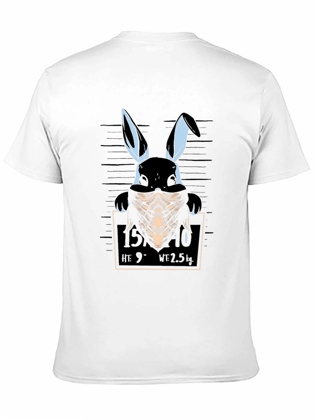 Gangster Rabbit Mugshot T-Shirt - Black