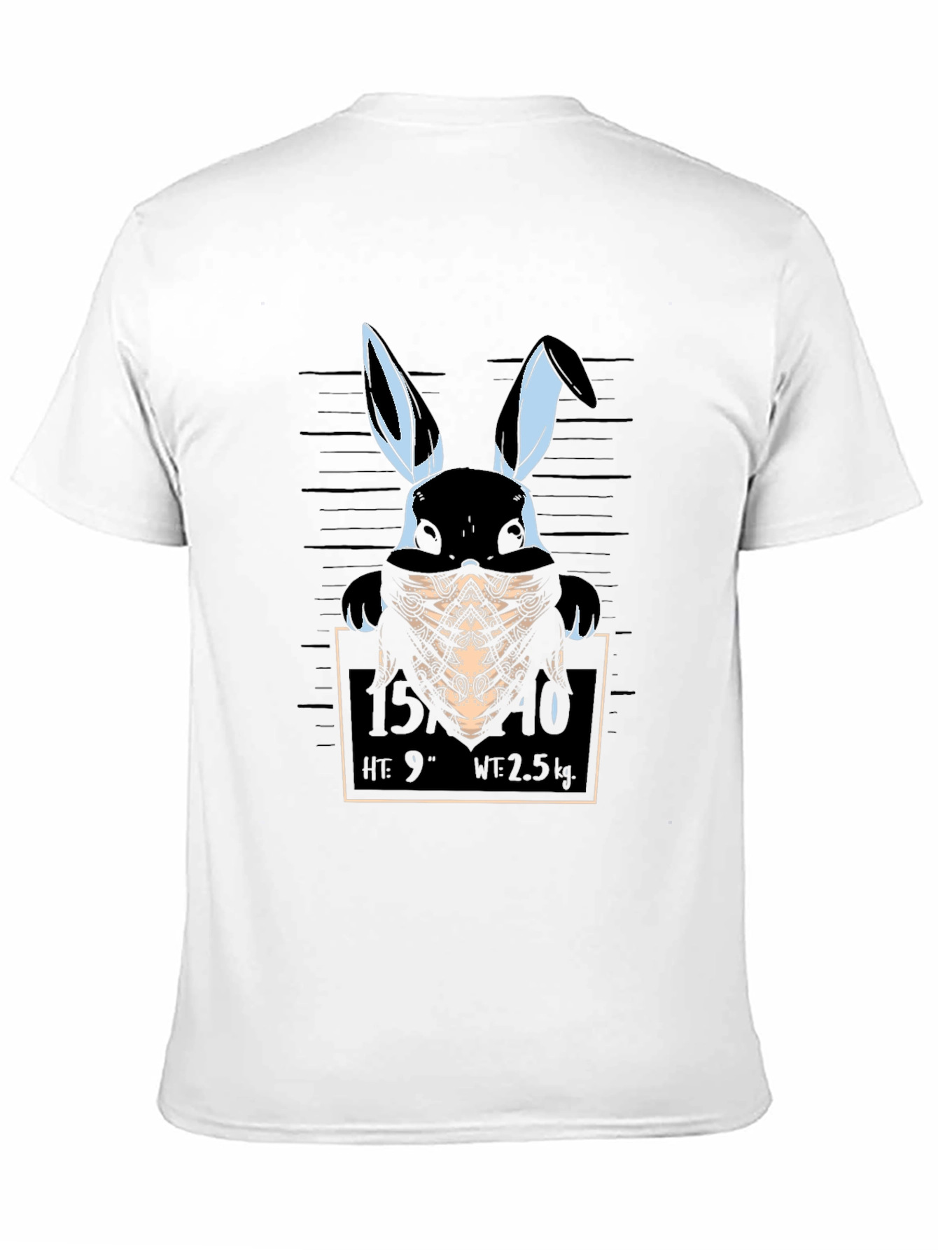 Gangster Rabbit Mugshot T-Shirt - Black