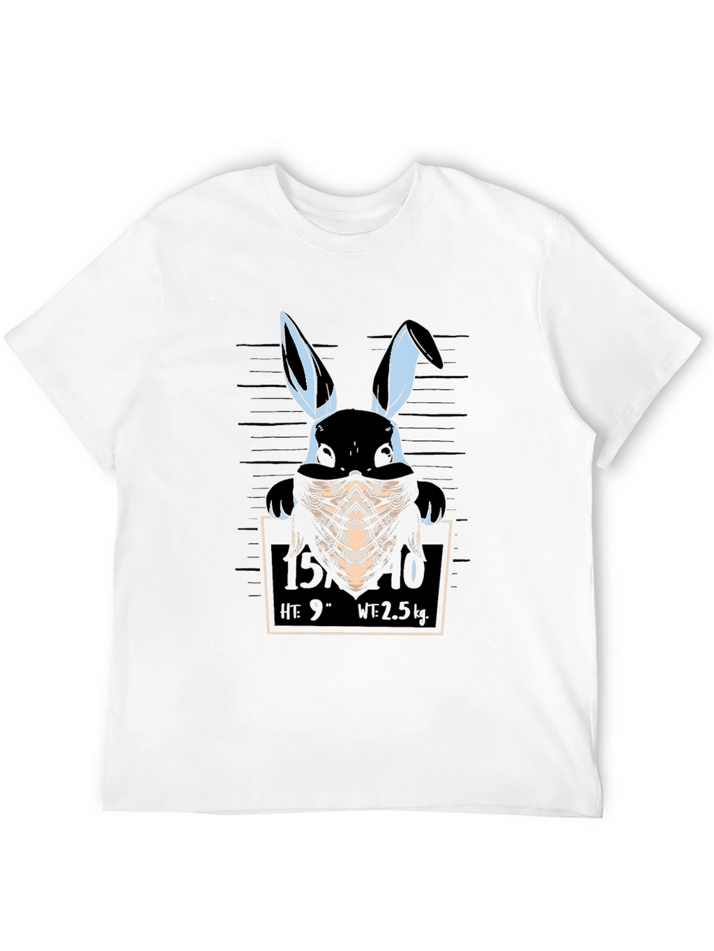 Gangster Rabbit Mugshot T-Shirt - Black