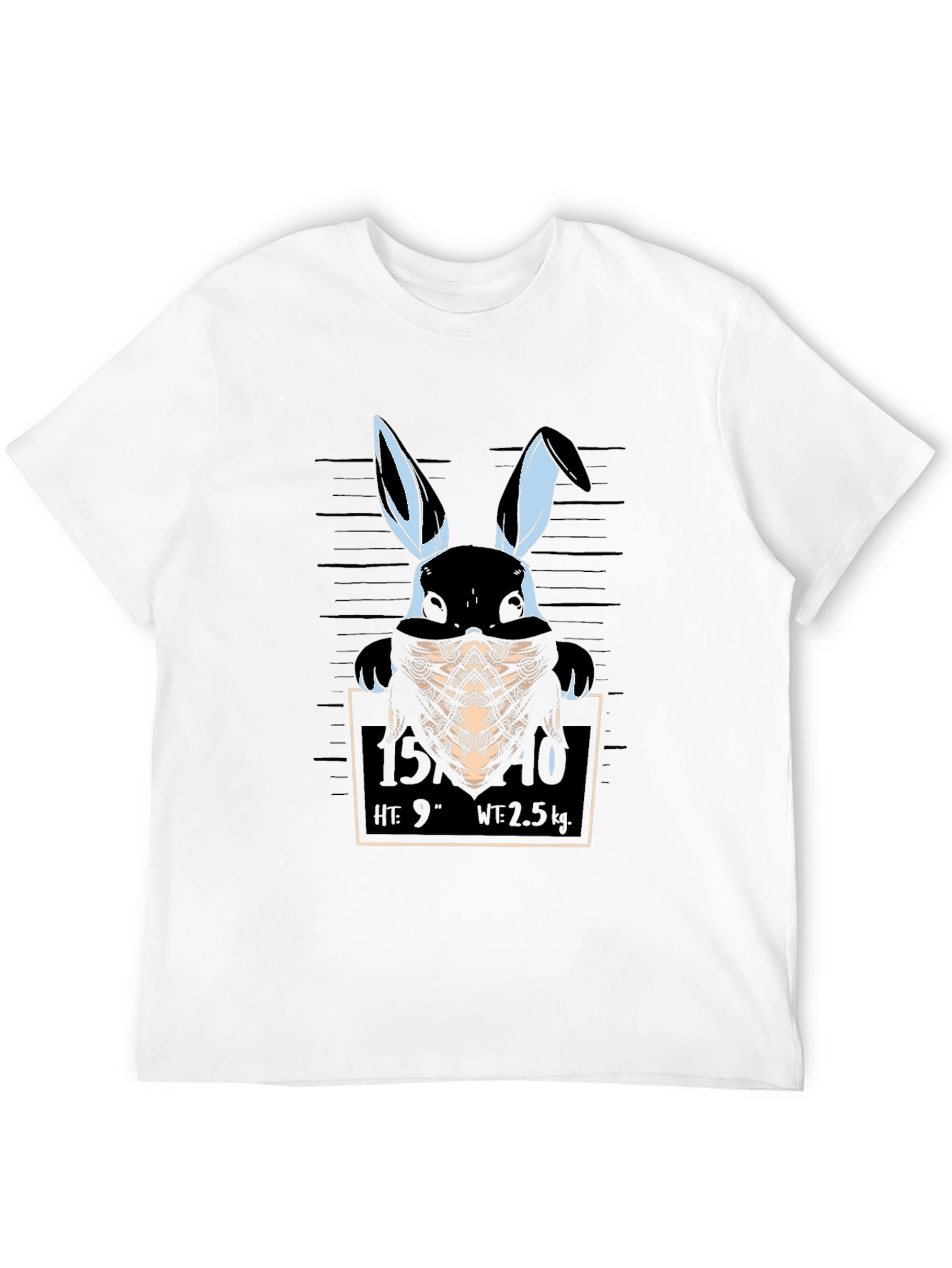 Gangster Rabbit Mugshot T-Shirt - Black