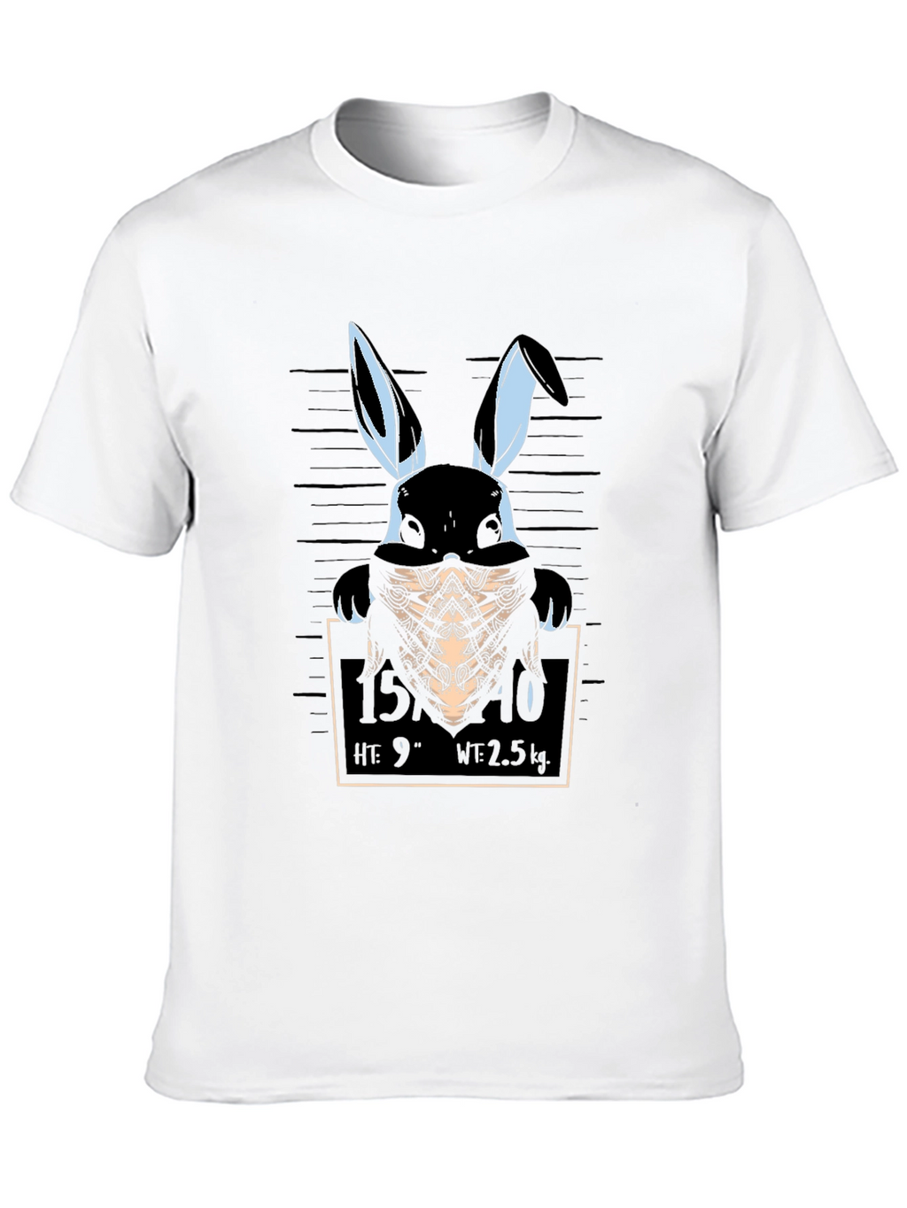 Gangster Rabbit Mugshot T-Shirt - Black