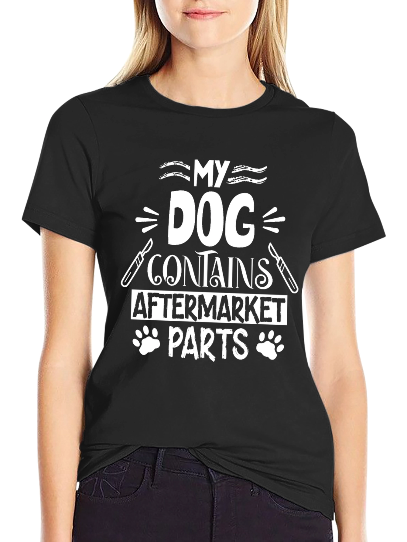 My Dog Contains Aftermarket Parts T-Shirt - Black