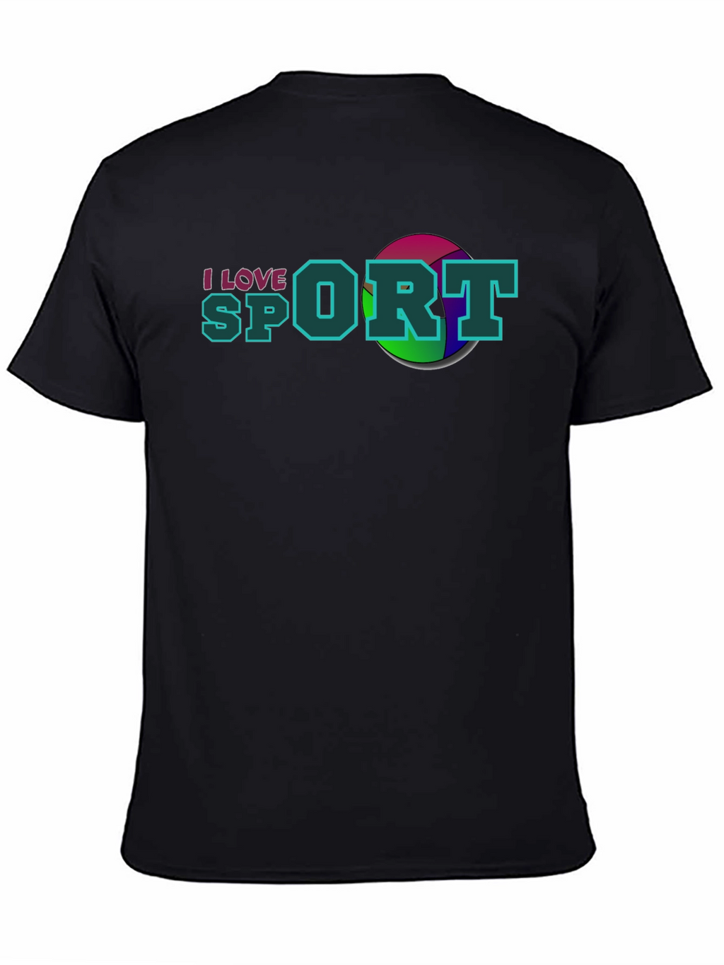 I Love Sport Graphic Black T-Shirt