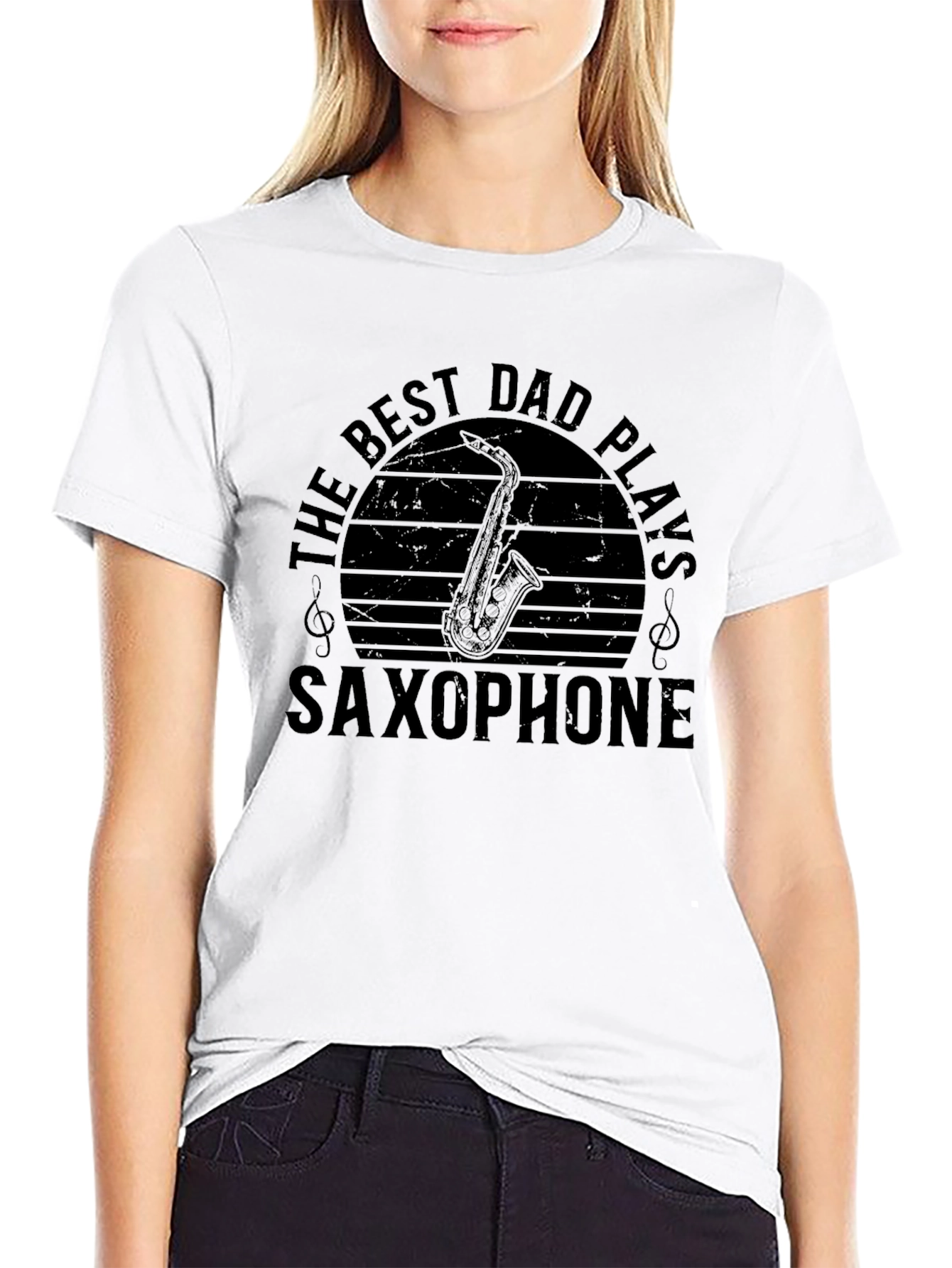 Best Dad Plays Saxophone Graphic Tee