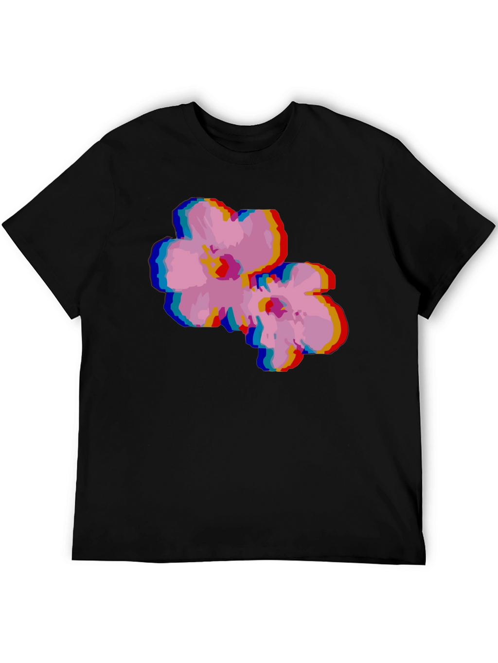 Retro Floral Glitch T-Shirt