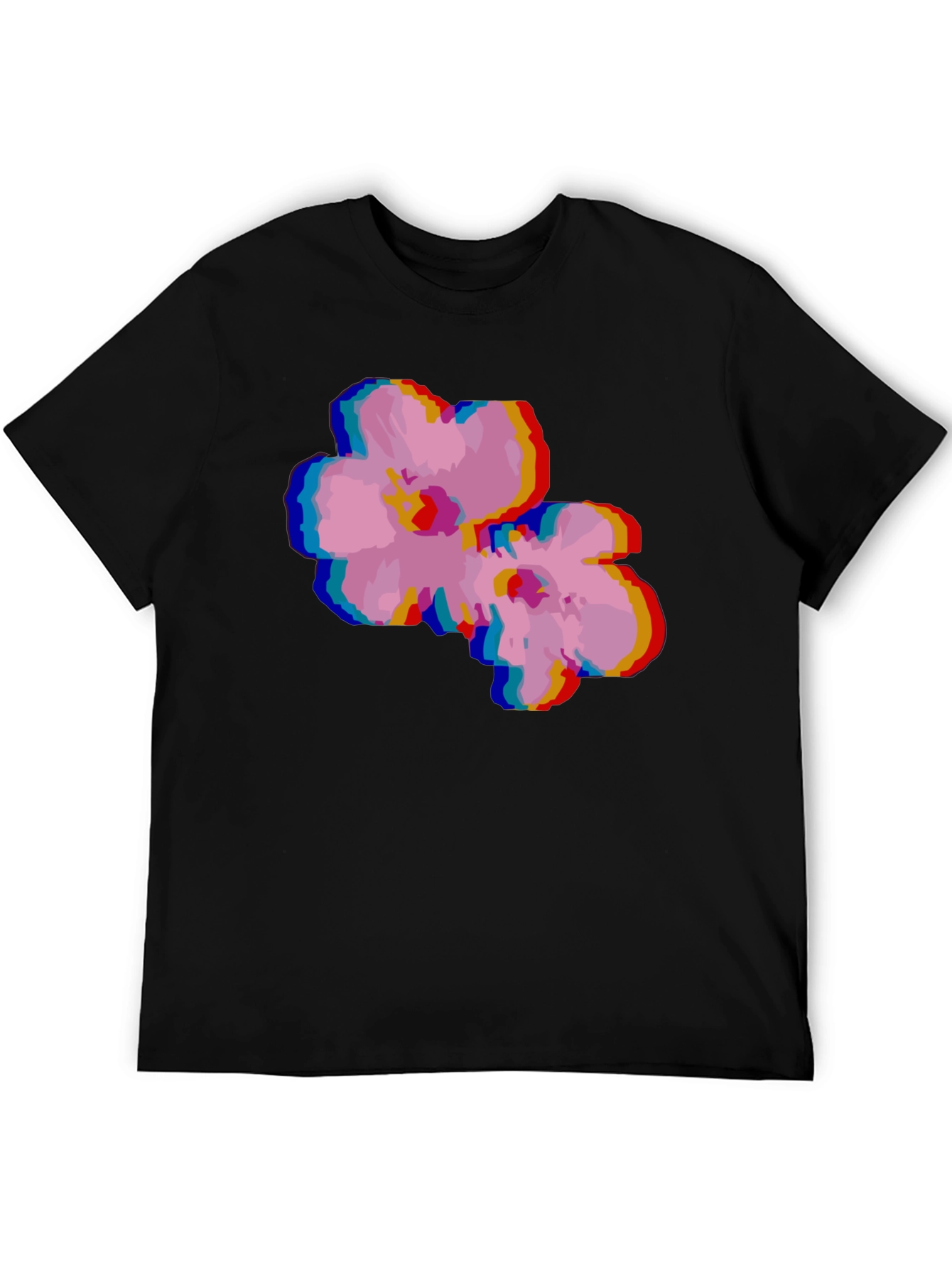 Retro Floral Glitch T-Shirt