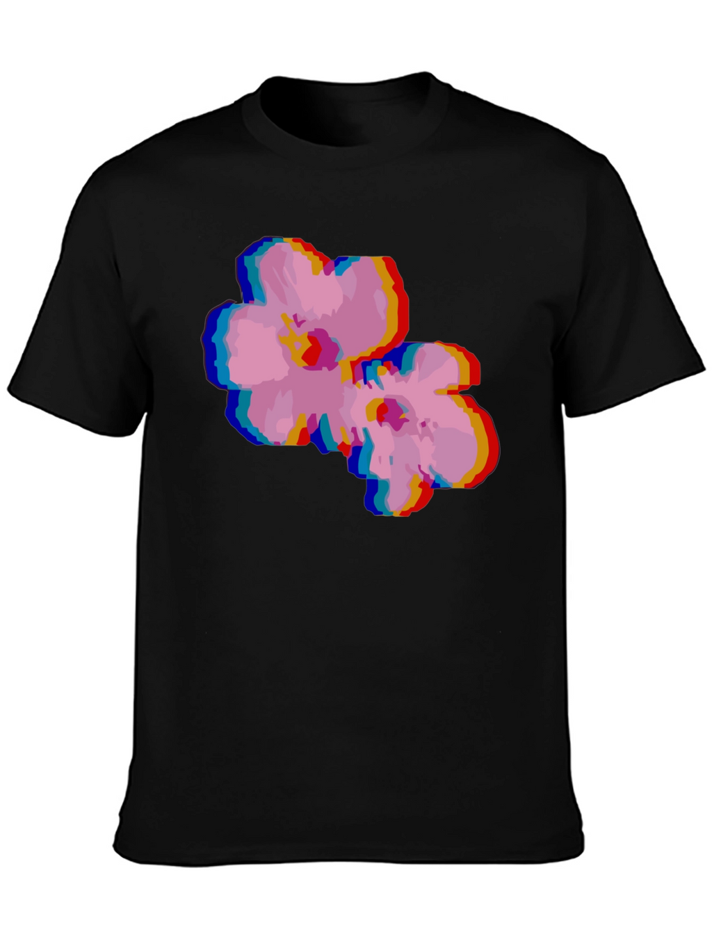 Retro Floral Glitch T-Shirt