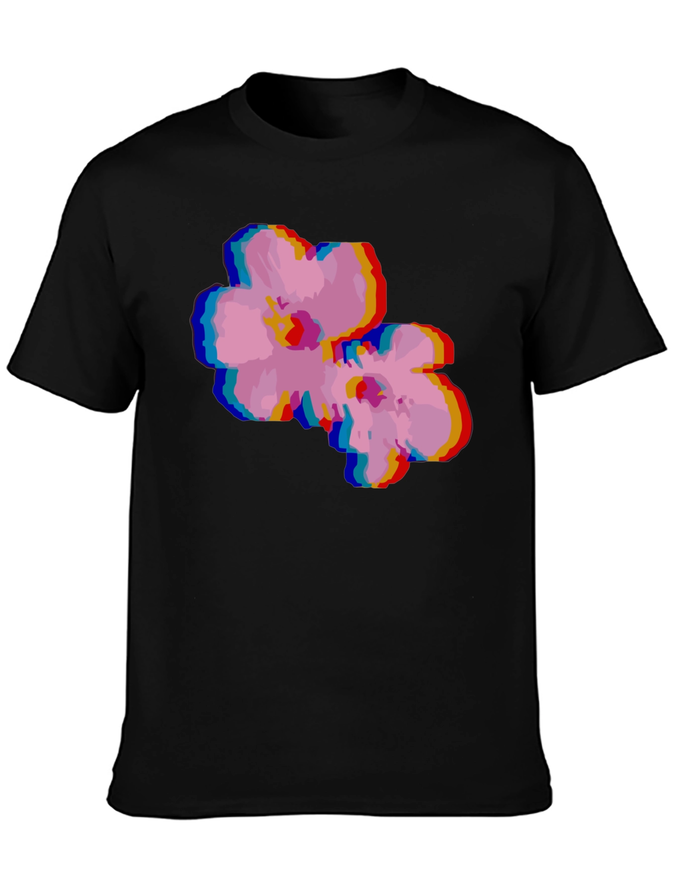 Retro Floral Glitch T-Shirt