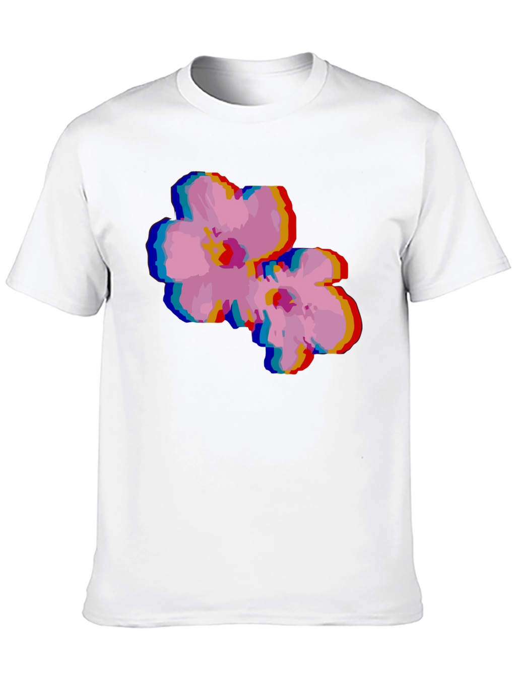Retro Floral Glitch T-Shirt