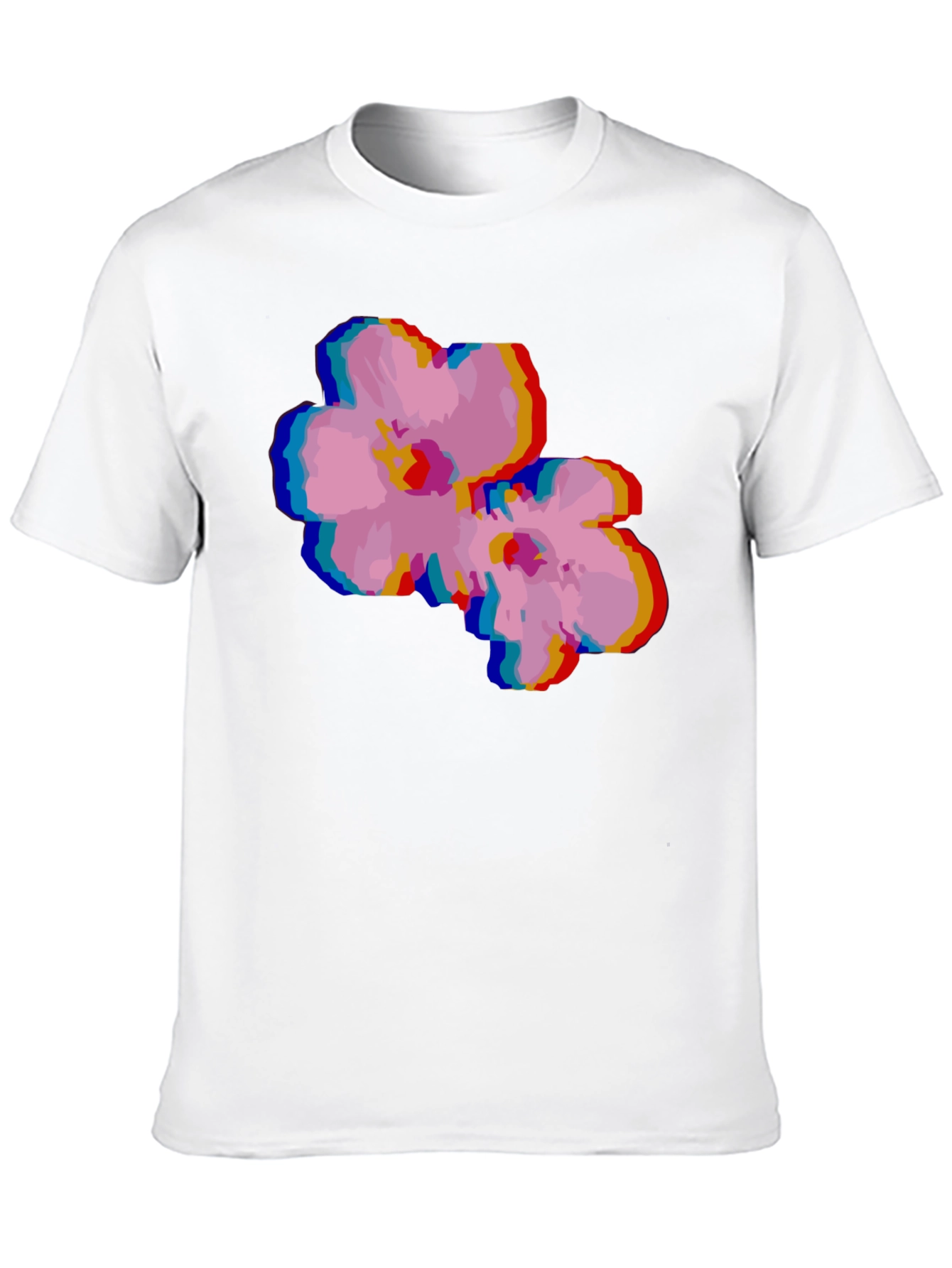 Retro Floral Glitch T-Shirt
