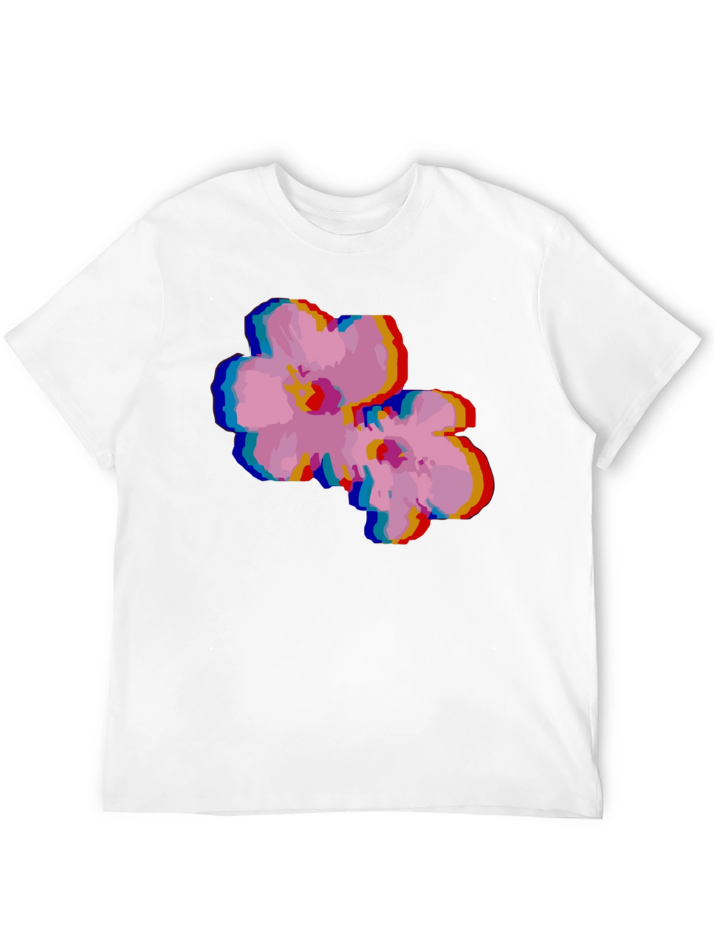 Retro Floral Glitch T-Shirt