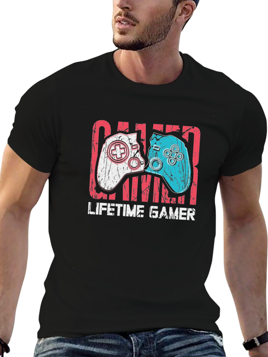 Lifetime Gamer Graphic Tee - Black Cotton