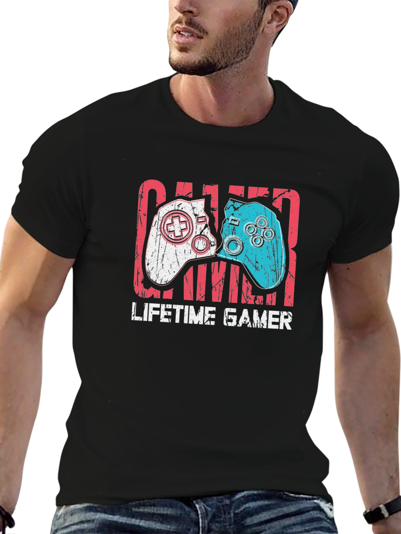Lifetime Gamer Graphic Tee - Black Cotton