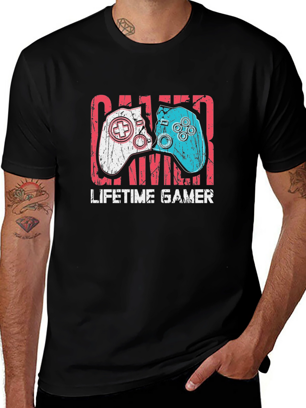 Lifetime Gamer Graphic Tee - Black Cotton