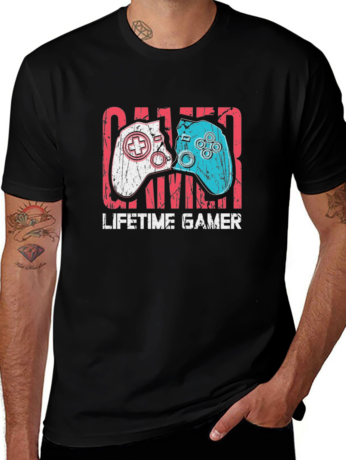 Lifetime Gamer Graphic Tee - Black Cotton