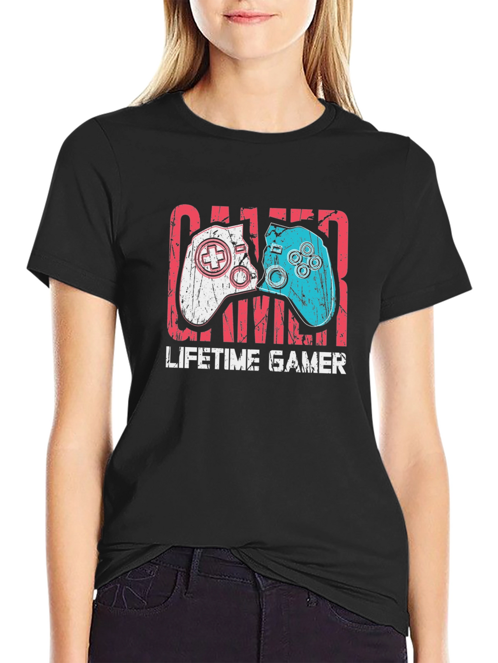 Lifetime Gamer Graphic Tee - Black Cotton