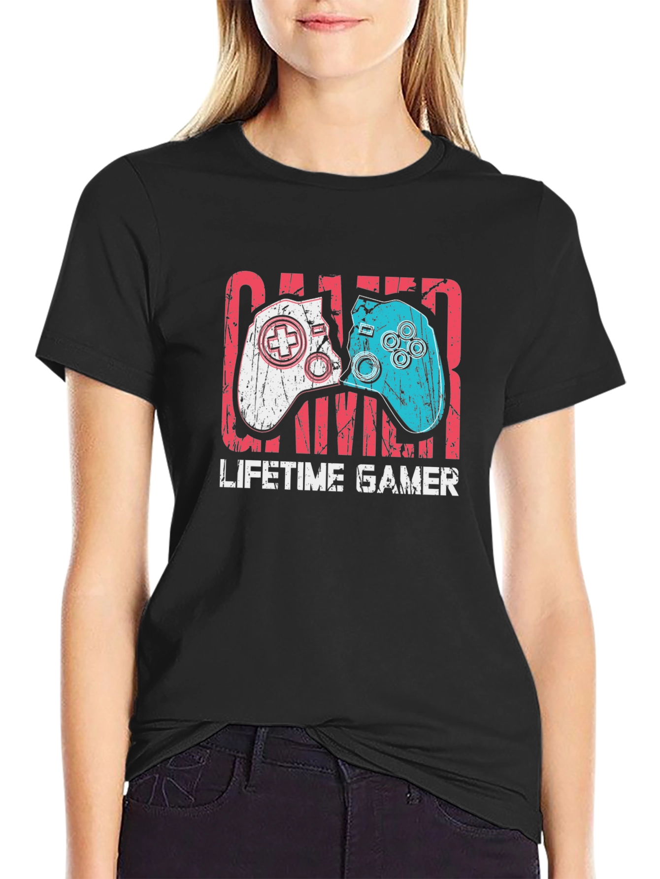 Lifetime Gamer Graphic Tee - Black Cotton