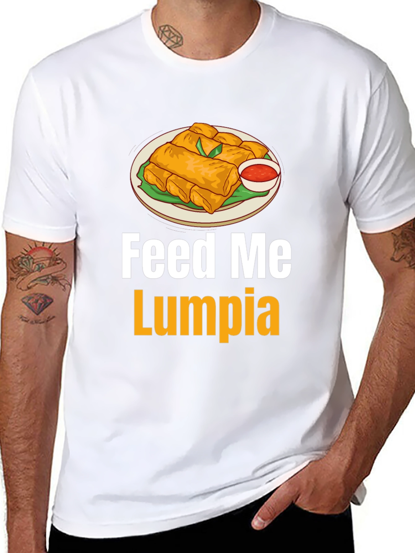 Feed Me Lumpia T-Shirt - Spring Roll Graphic Tee