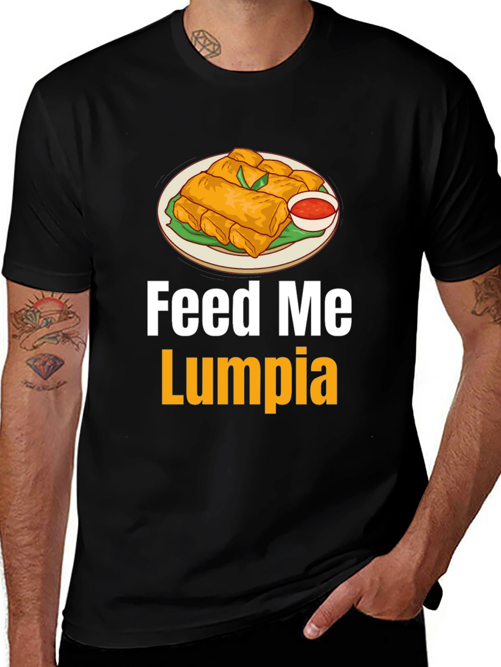 Feed Me Lumpia T-Shirt - Spring Roll Graphic Tee