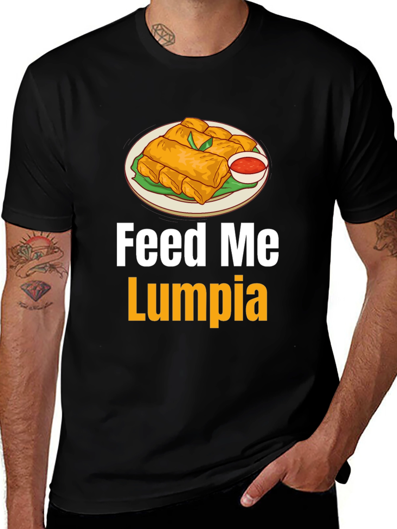 Feed Me Lumpia T-Shirt - Spring Roll Graphic Tee