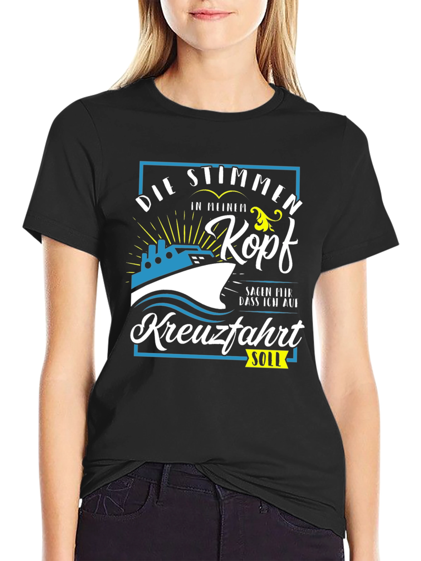 Funny German Cruise T-Shirt - Die Stimmen in Meinem Kopf