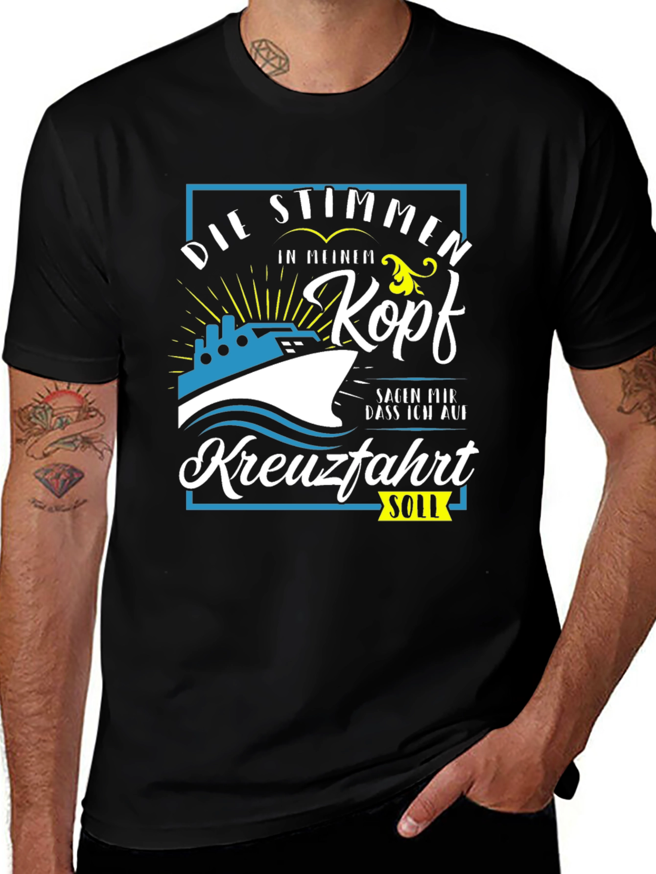 Funny German Cruise T-Shirt - Die Stimmen in Meinem Kopf