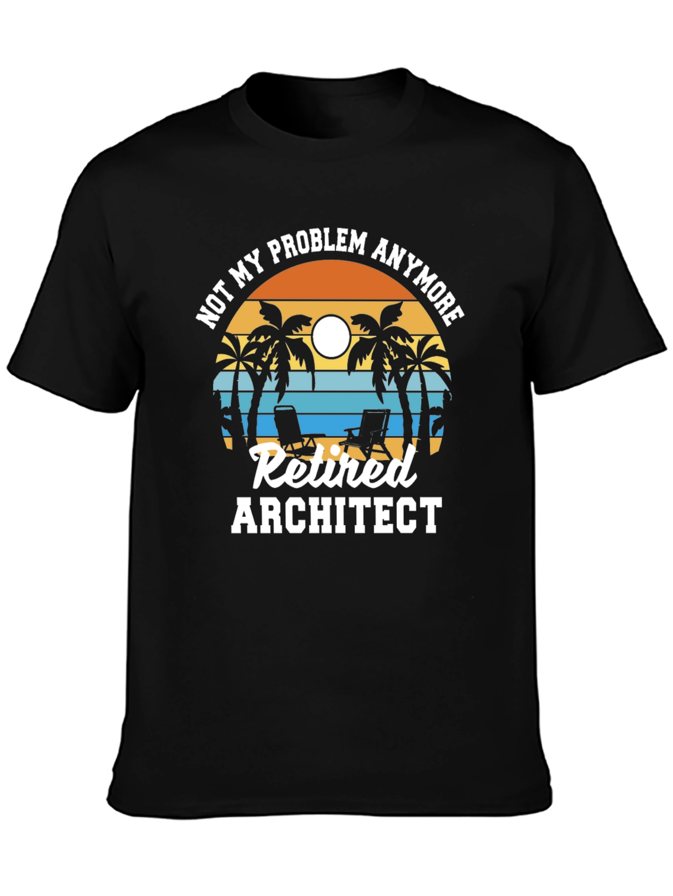 Retired Architect T-Shirt - Beach Design