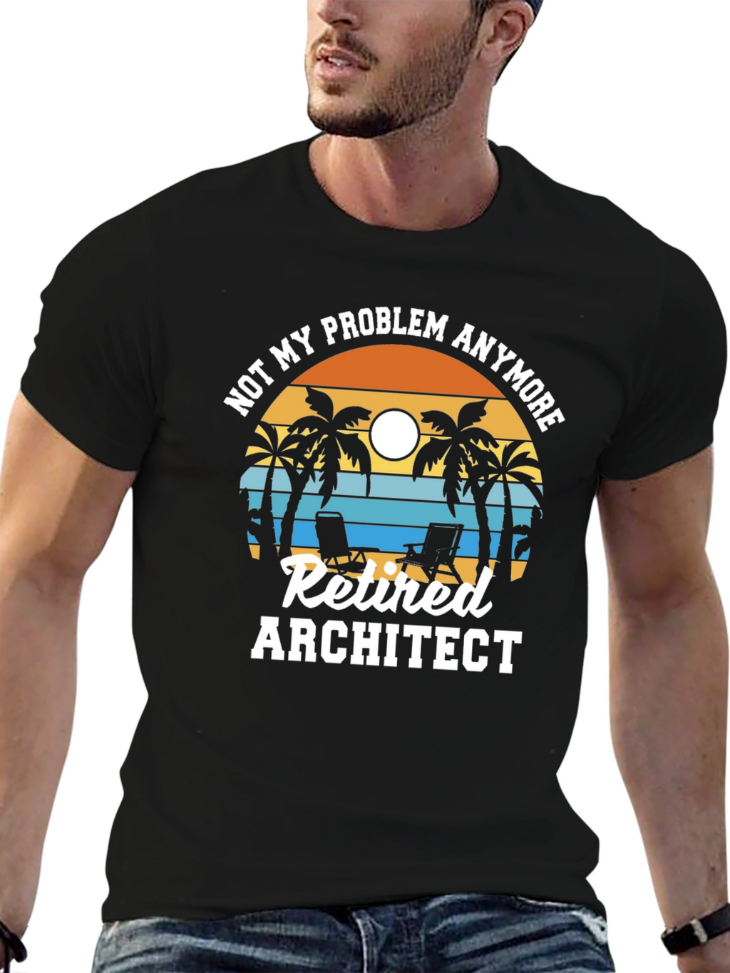 Retired Architect T-Shirt - Beach Design